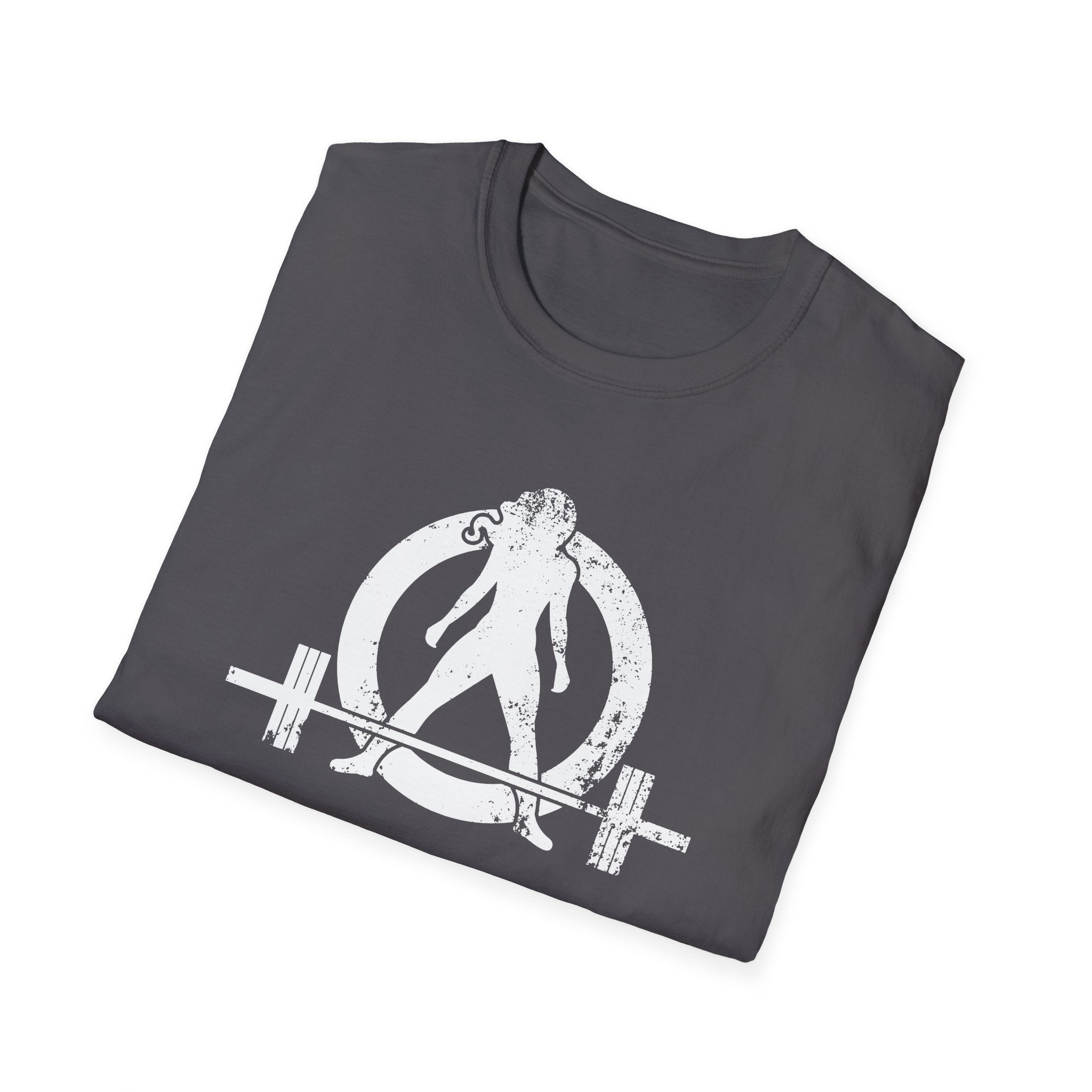 I DON’T WANT TO LOOK SKINNY I WANT TO LOOK LIKE I CAN KICK YOUR ASS  - Unisex Softstyle T-Shirt - Distressed White Logo on Front Plain Back