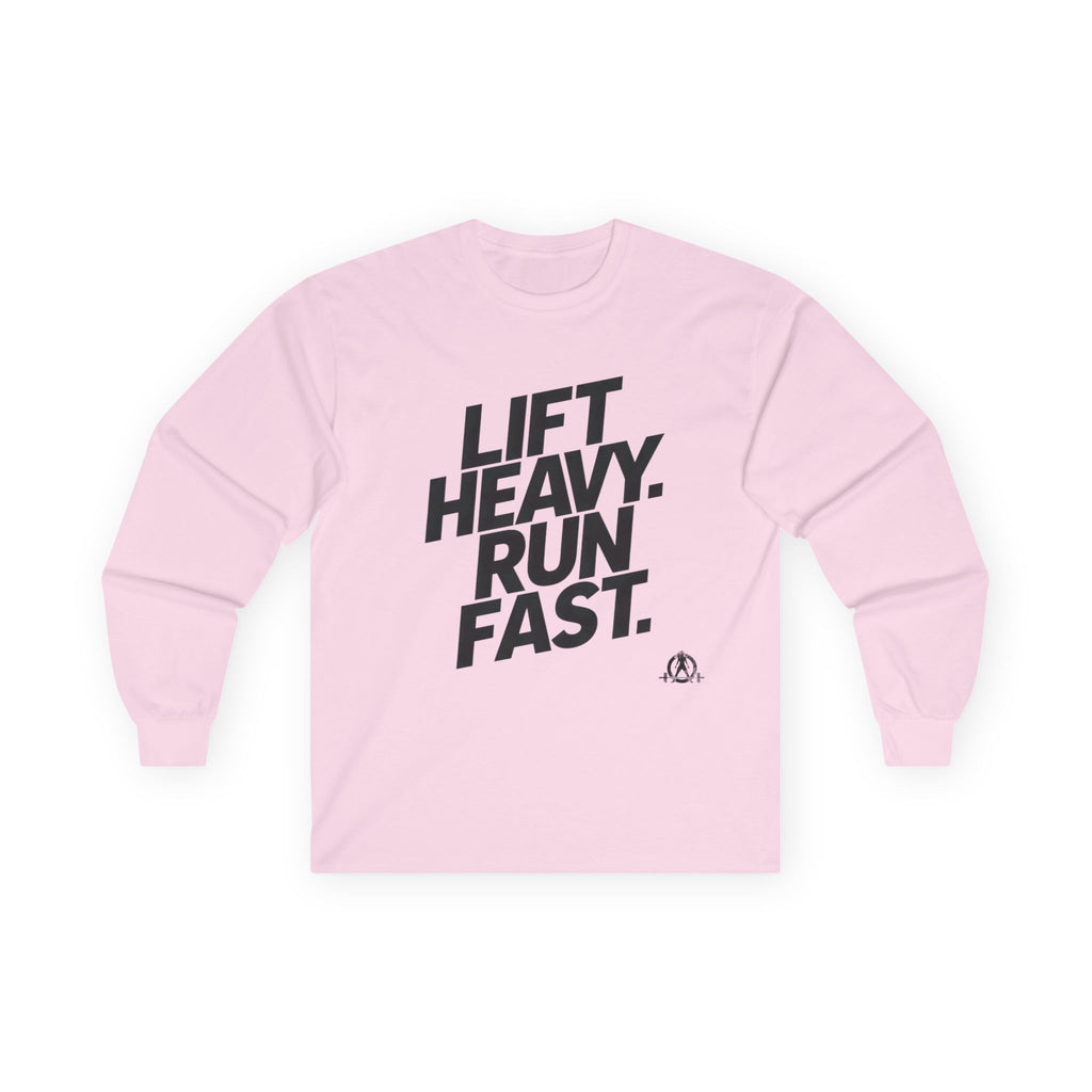 Lift Heavy Run Fast - Ultra Cotton Long Sleeve Tee - Black Logo Front