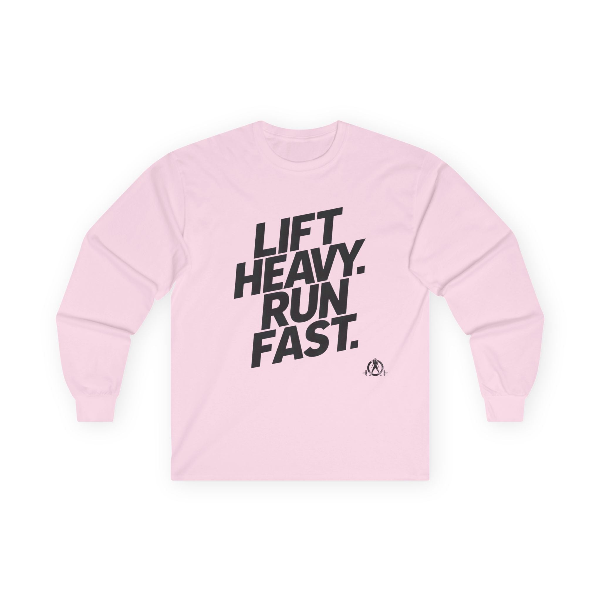 Lift Heavy Run Fast - Ultra Cotton Long Sleeve Tee - Black Logo Front