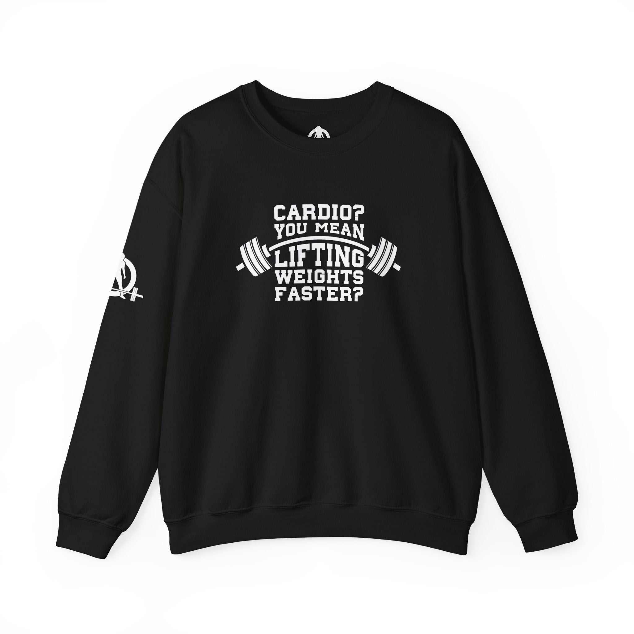 Cardio = Lift Weights Faster - Unisex Heavy Blend™ Crewneck Sweatshirt - Front  Logo