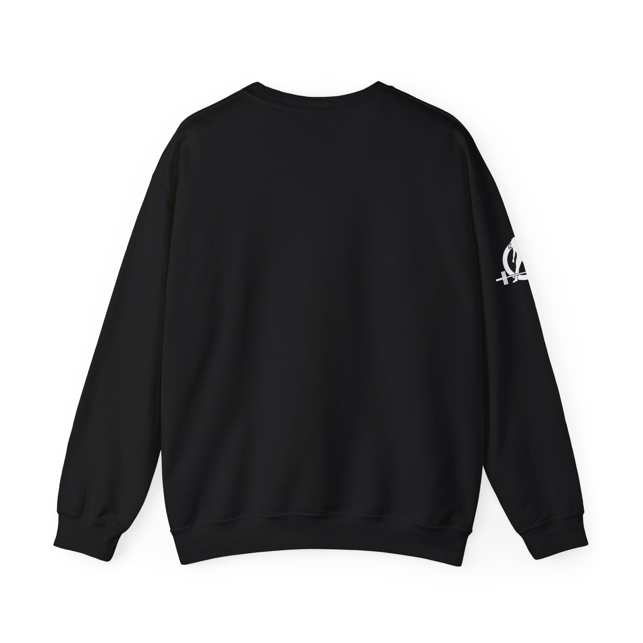 She is STRONG - Unisex Heavy Blend™ Crewneck Sweatshirt - Front White Logo - Plain Back
