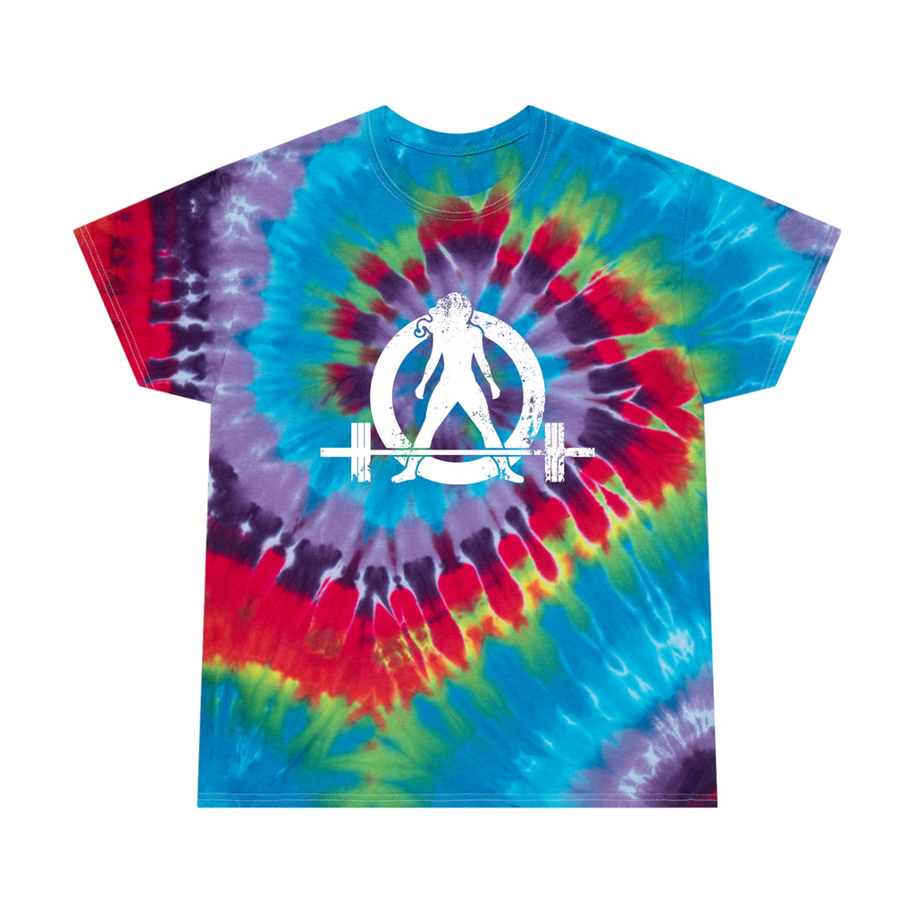 Tie-Dye Tee, Spiral - Distressed White Logo