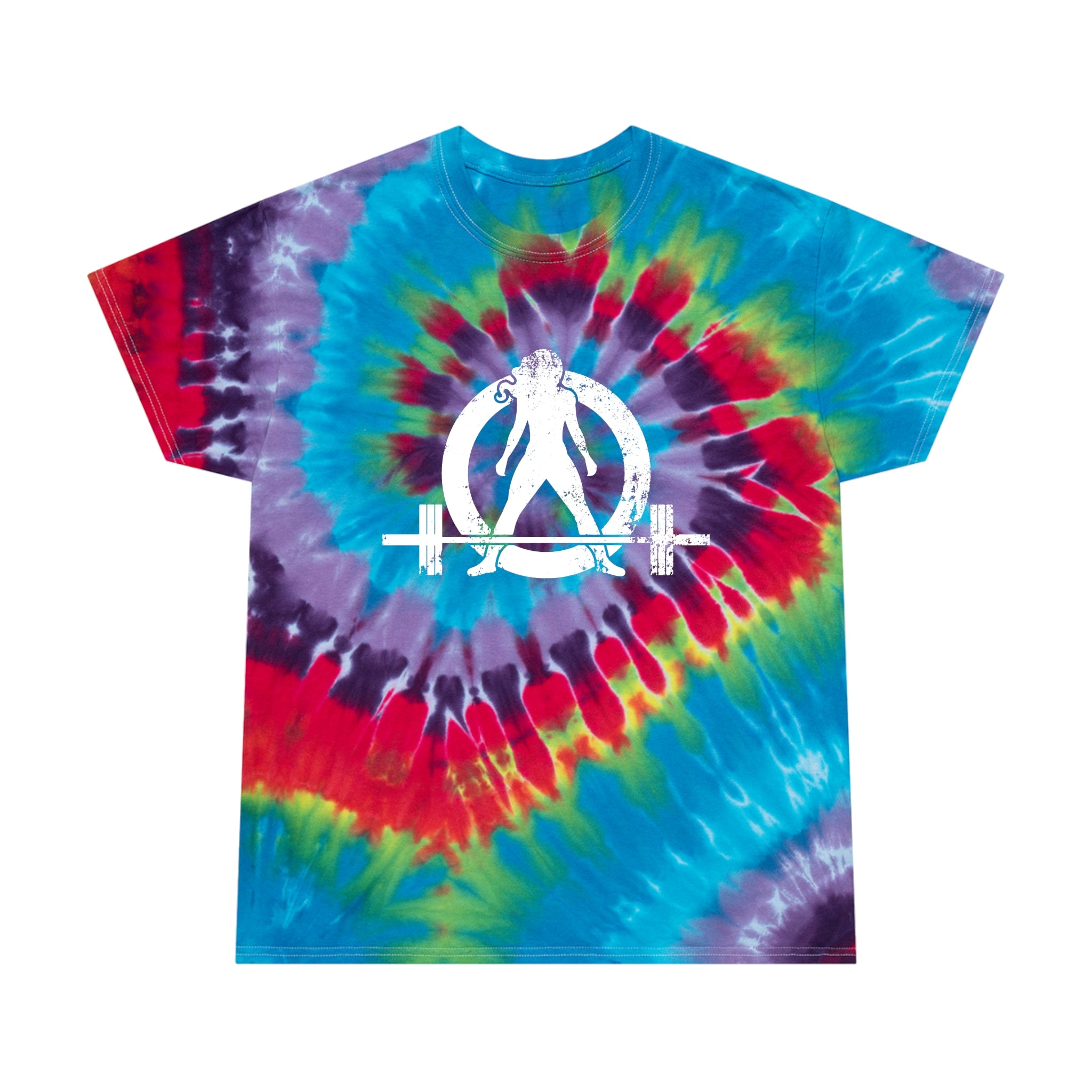 Tie-Dye Tee, Spiral - Distressed White Logo