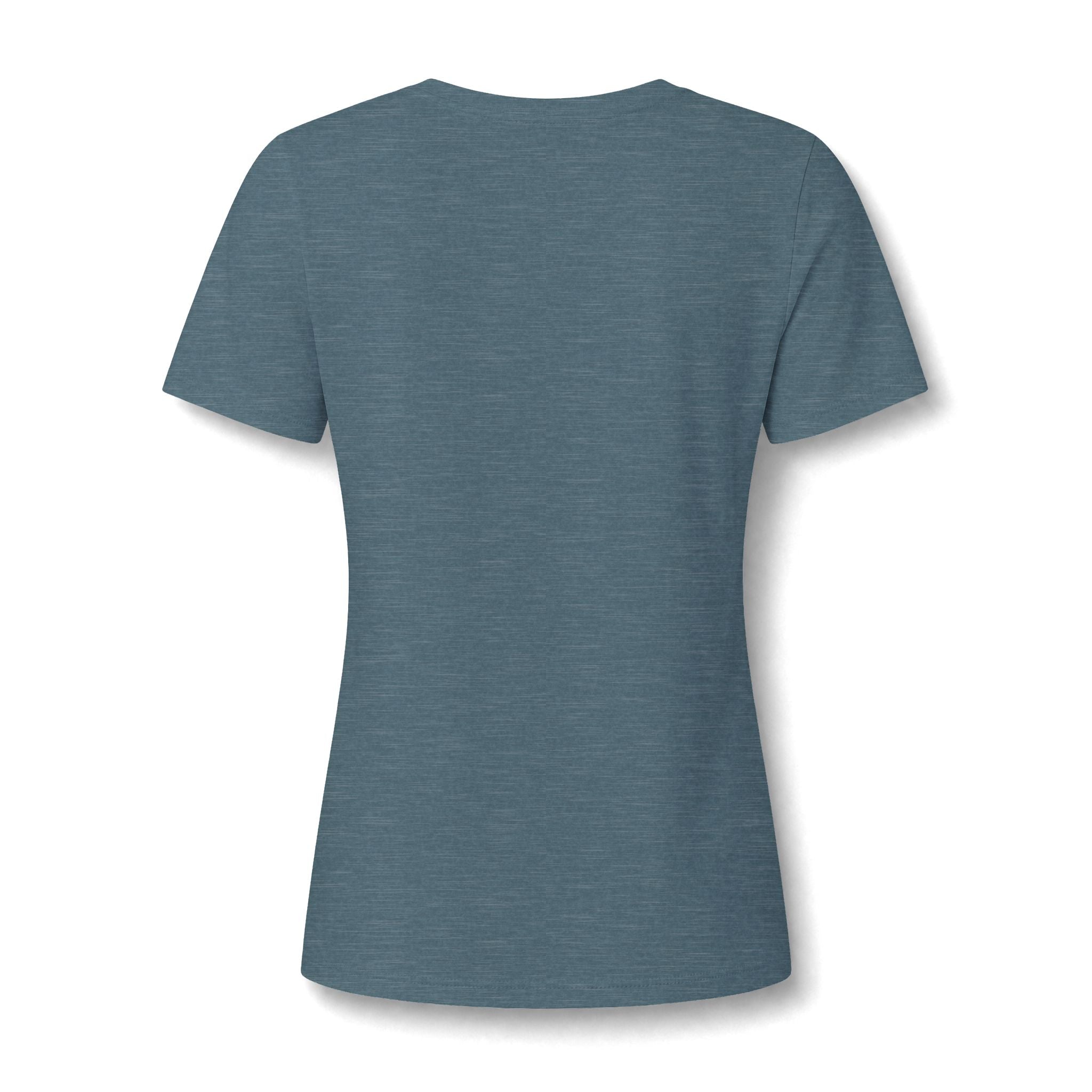 WWLW Women's Relaxed Heather CVC V-Neck Tee -  Black Logo