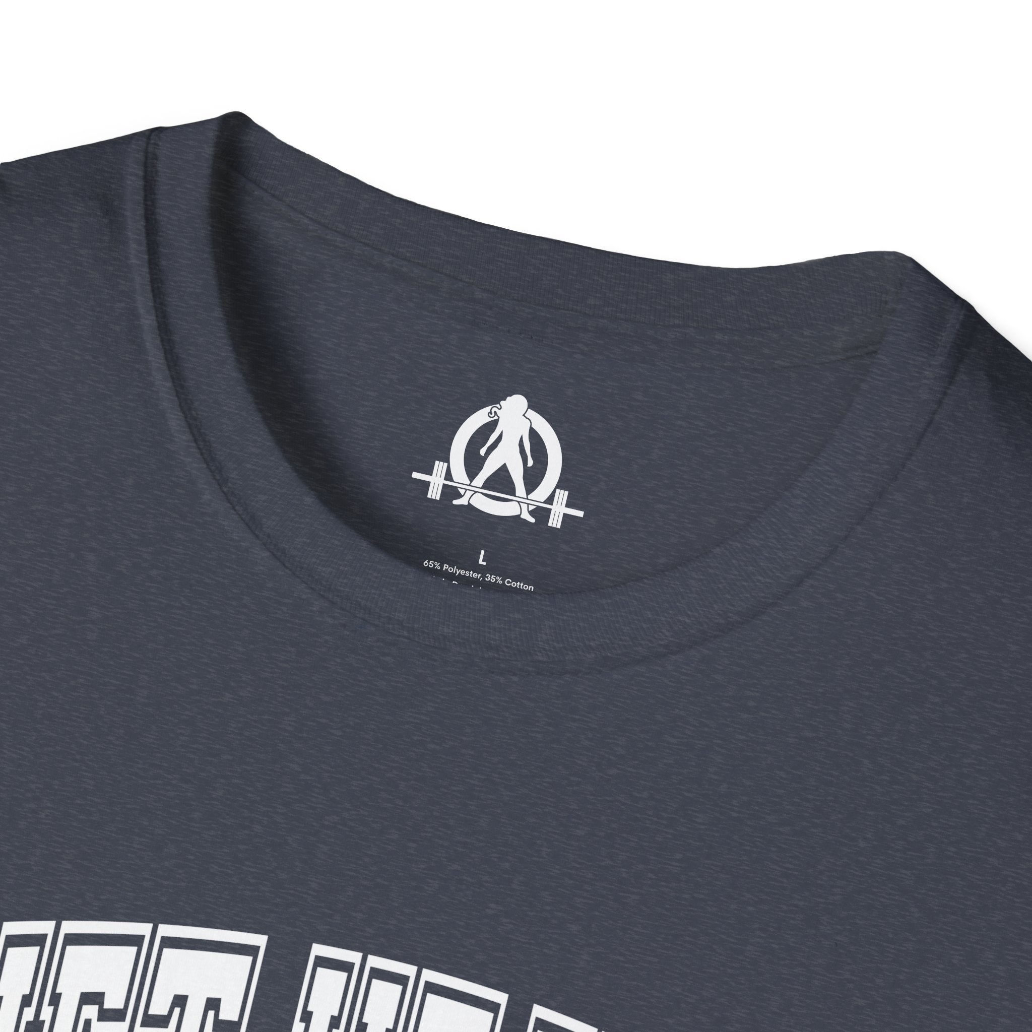 Lift Heavy Shit  - Unisex Softstyle T-Shirt - White Print on Front Plain Back