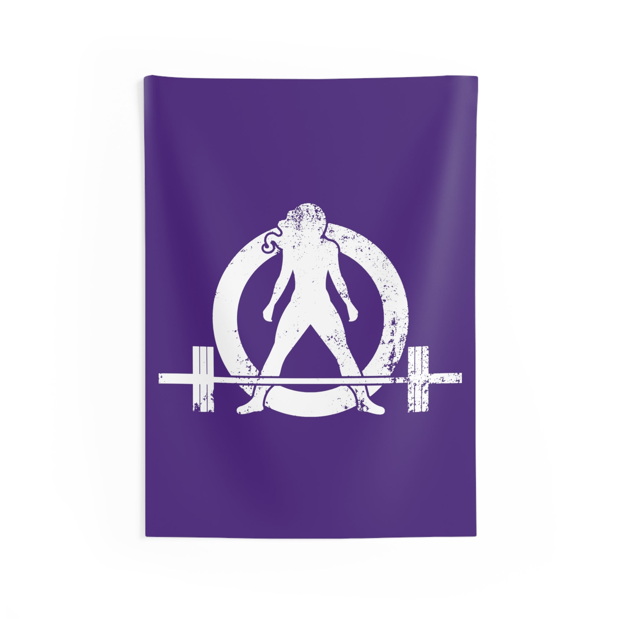 Indoor Wall Tapestries - Purple - White Distressed Logo