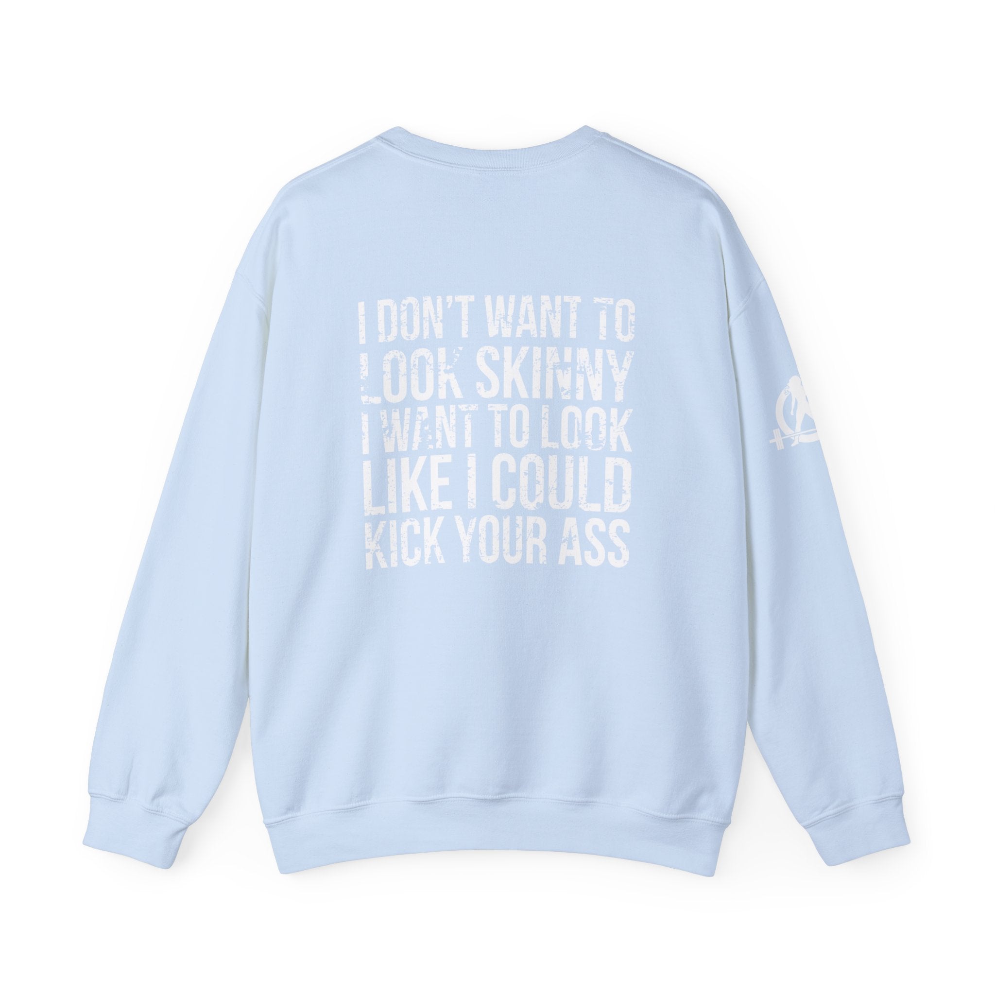 Kick Your Ass - Unisex Heavy Blend™ Crewneck Sweatshirt - Distressed Logo - Plain Back
