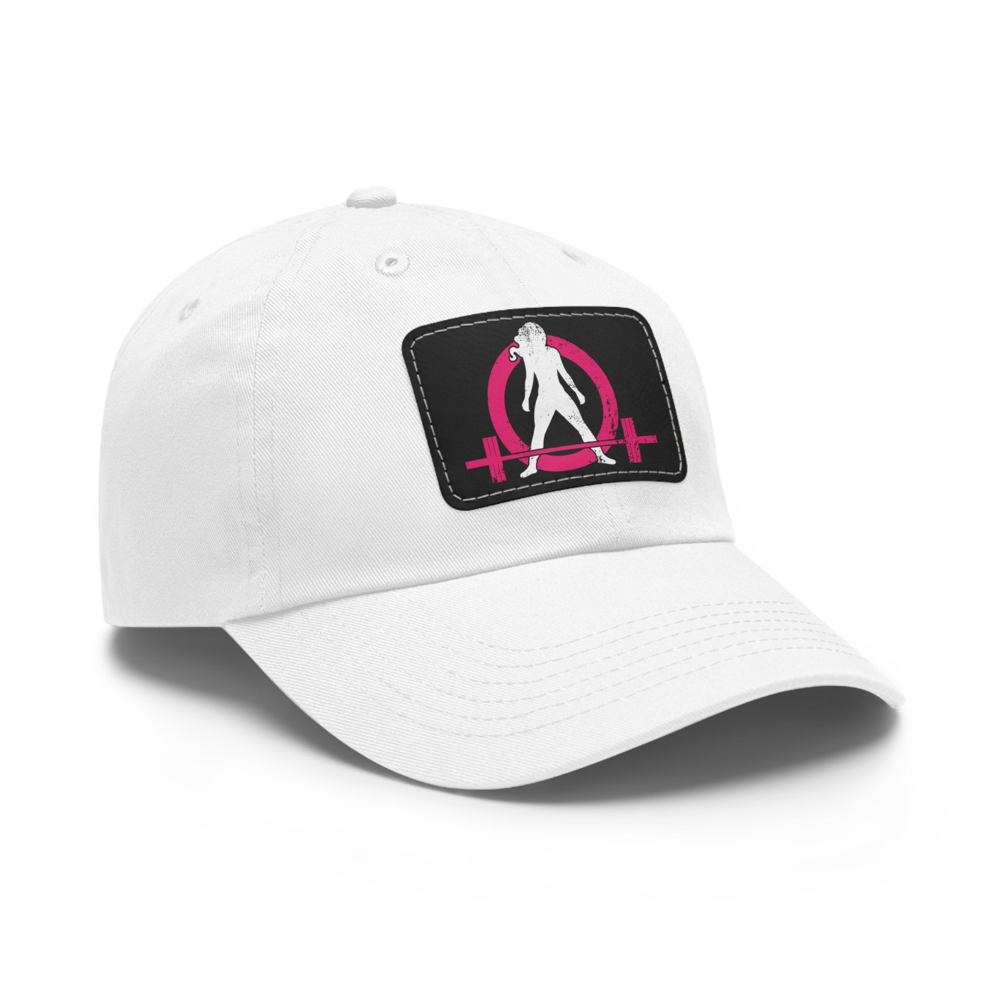 Distressed - Dad Hat with Leather Patch (Rectangle) - Color Font