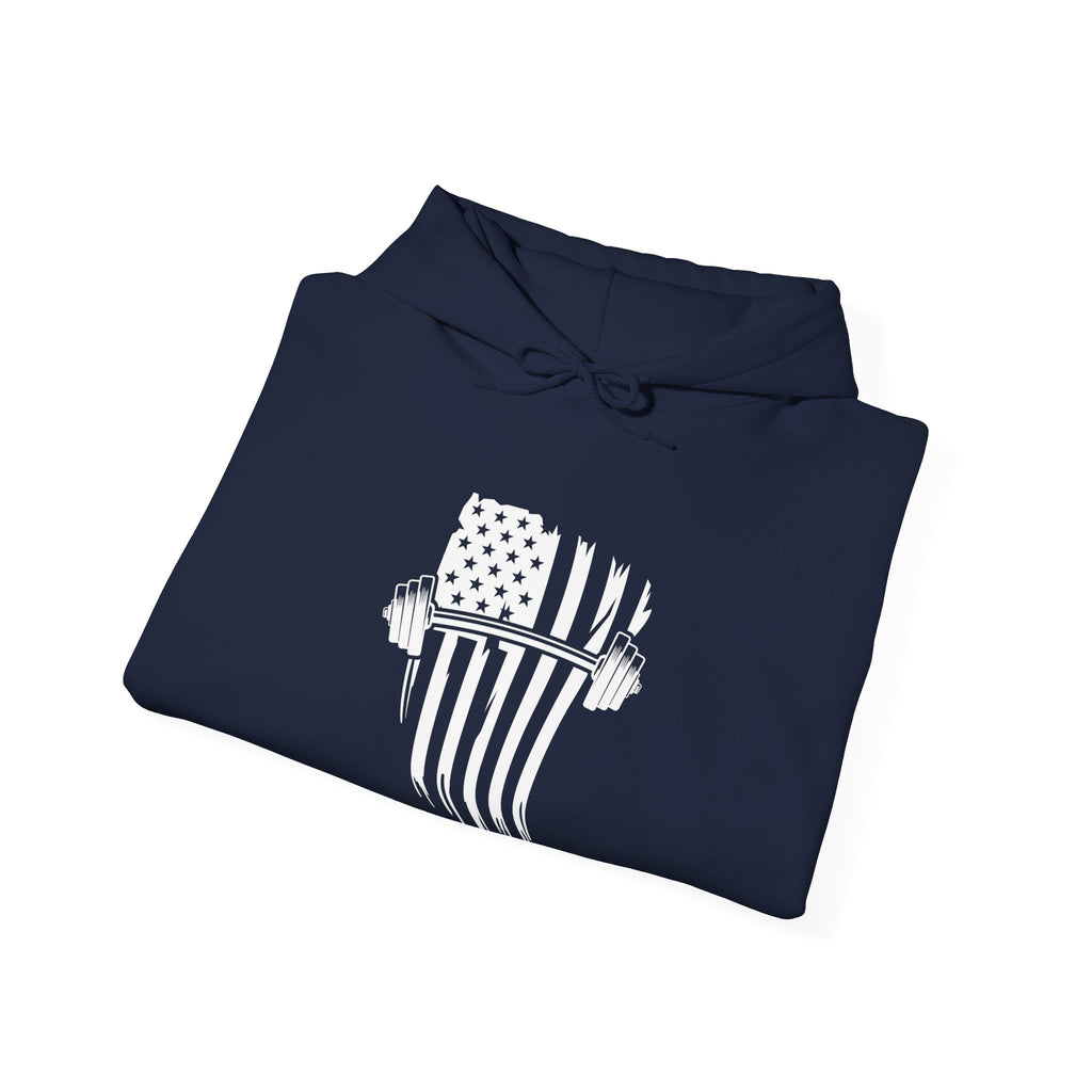 USA Barbell - Unisex Heavy Blend Hooded Sweatshirt  - Front White Logo