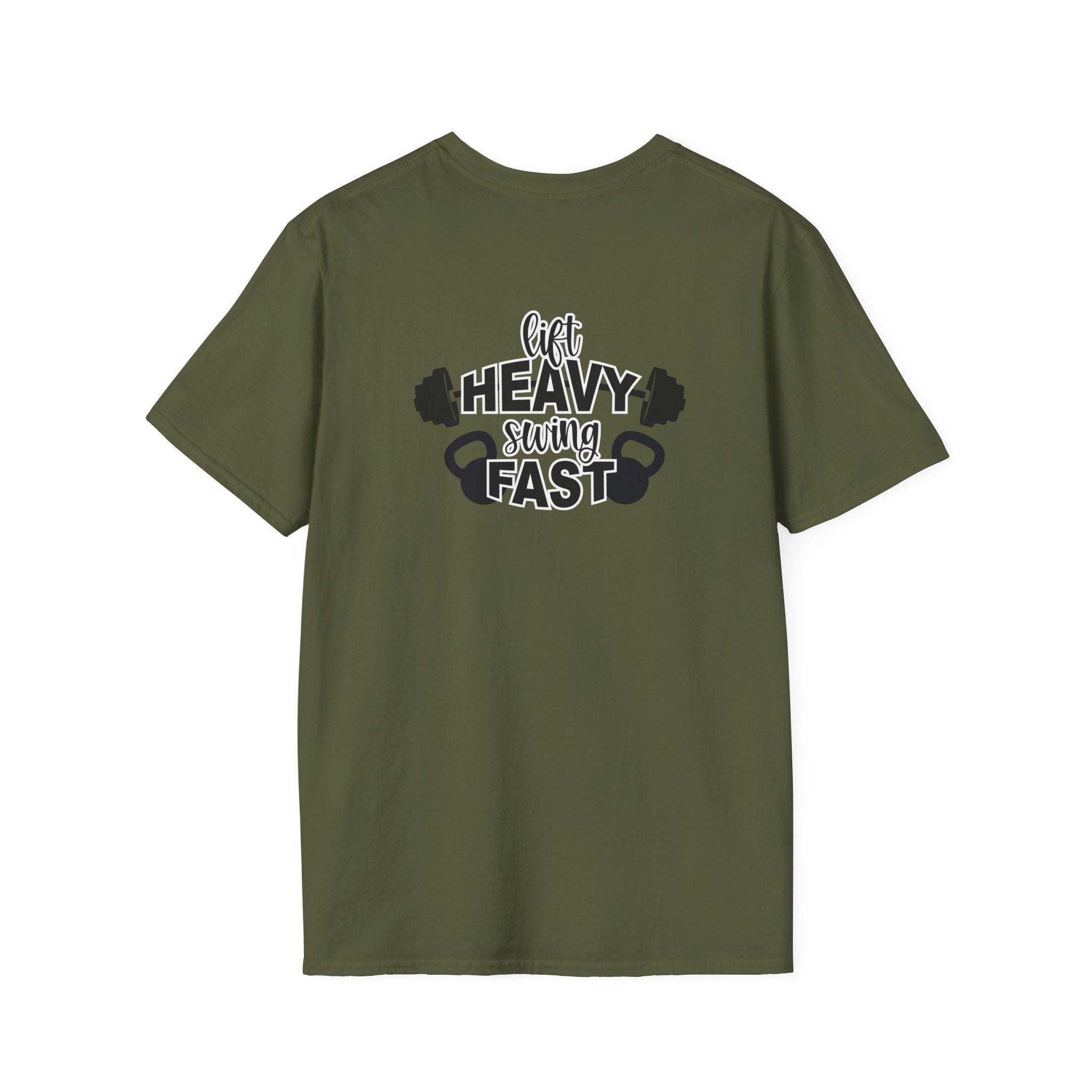 Lift Heavy Swing Fast - Unisex Softstyle T-Shirt - Print on Front & Back