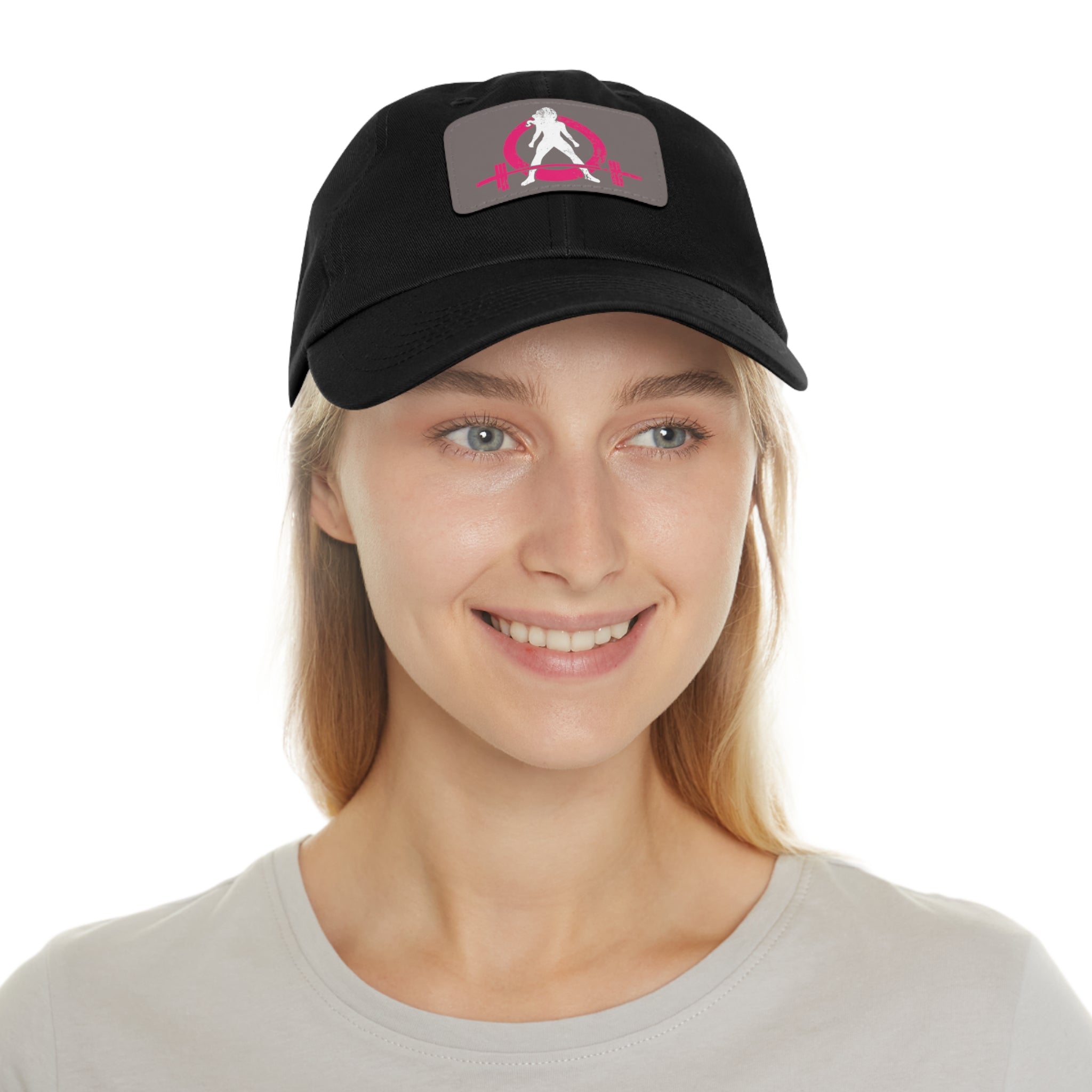 Distressed - Dad Hat with Leather Patch (Rectangle) - Color Font