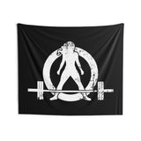 Indoor Wall Tapestries - Black - White Distressed Logo