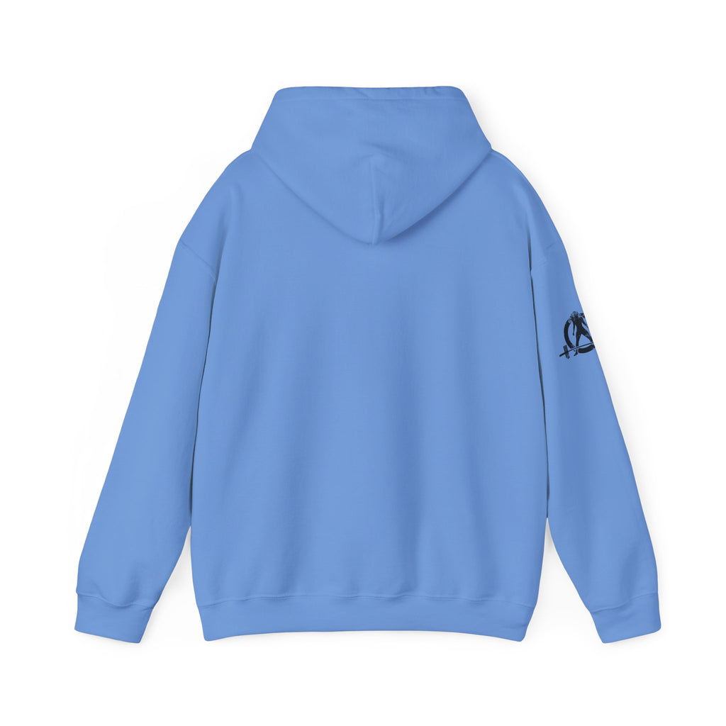 45 + 45 = 135 - Unisex Heavy Blend Hooded Sweatshirt  - Front Black & Shoulder Logo