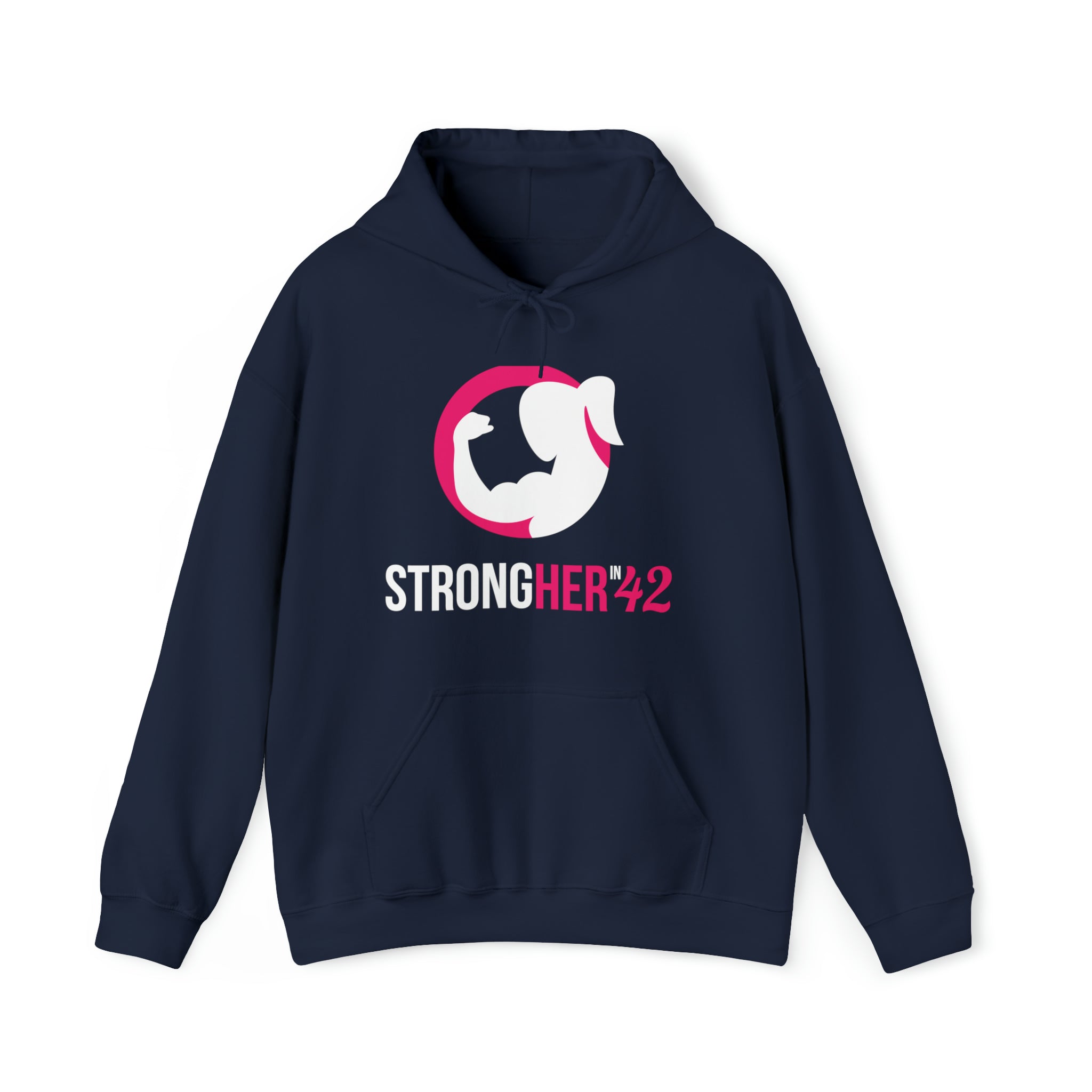 Strong Her in 42 - Classic Color Logo - Unisex Heavy Blend Hooded Sweatshirt