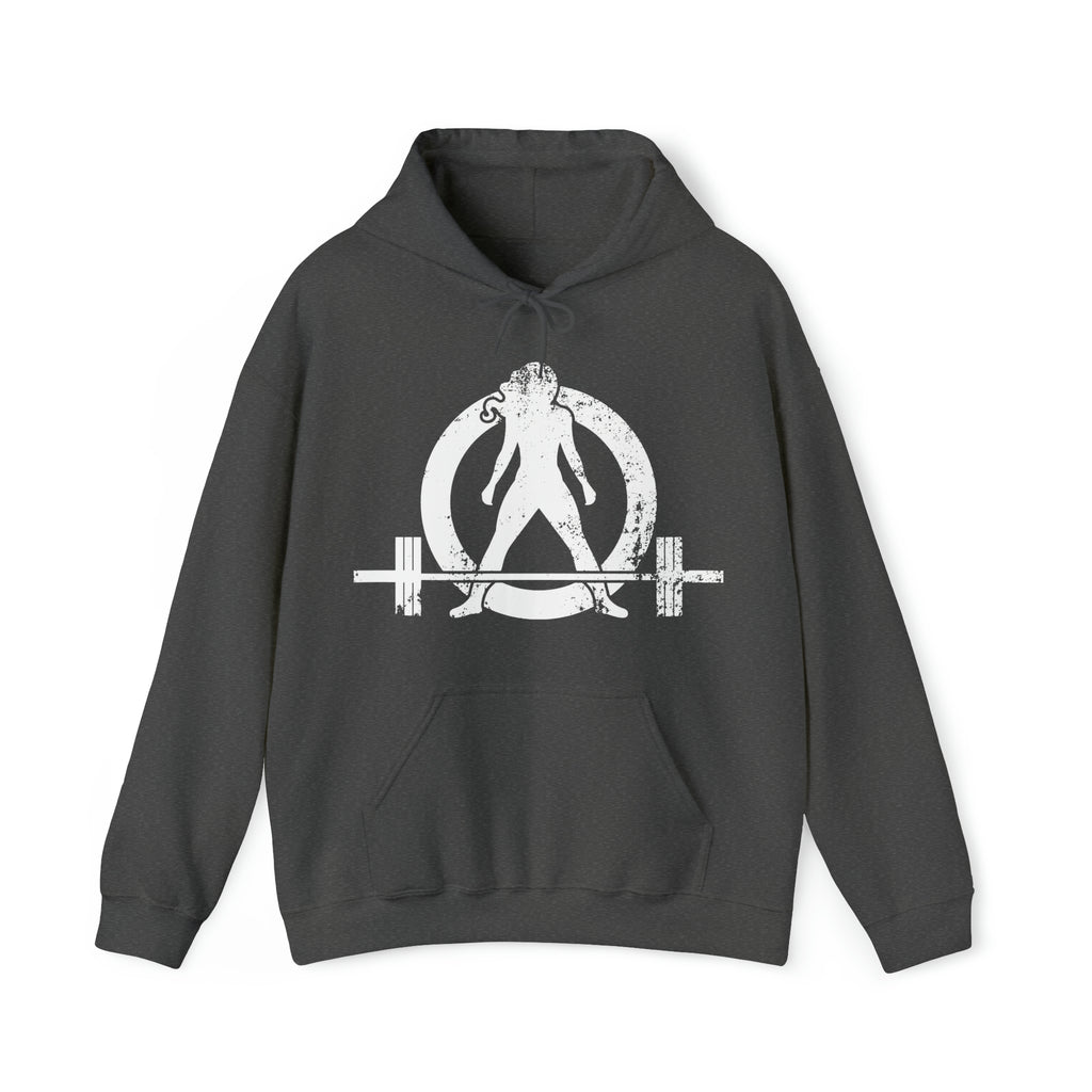 Kick Your Ass - Distressed White Logo  - Unisex Heavy Blend Hooded Sweatshirt (BEST SELLER)