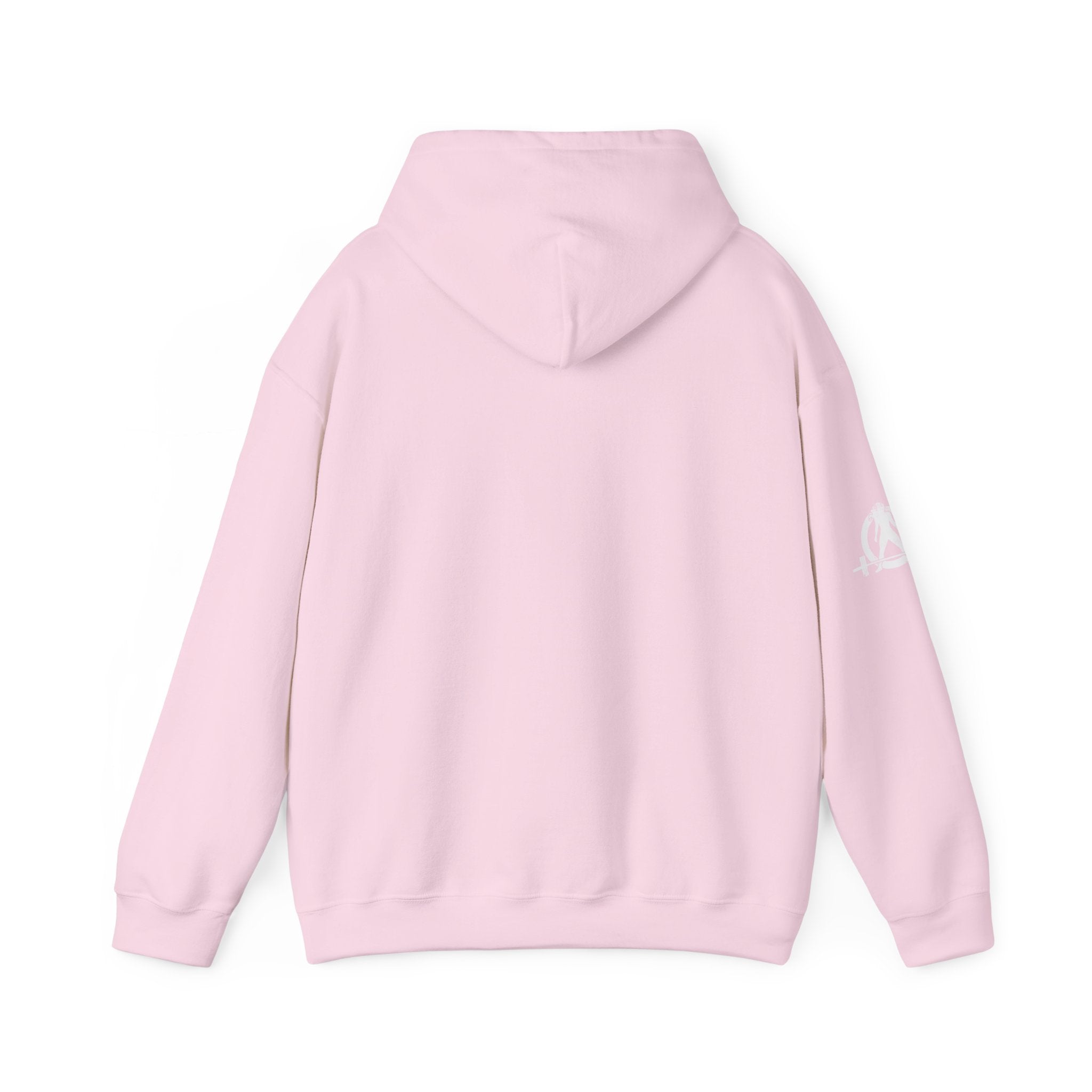Lift Like.A Girl - Unisex Heavy Blend Hooded Sweatshirt - White Logo on Front & Right Sleeve