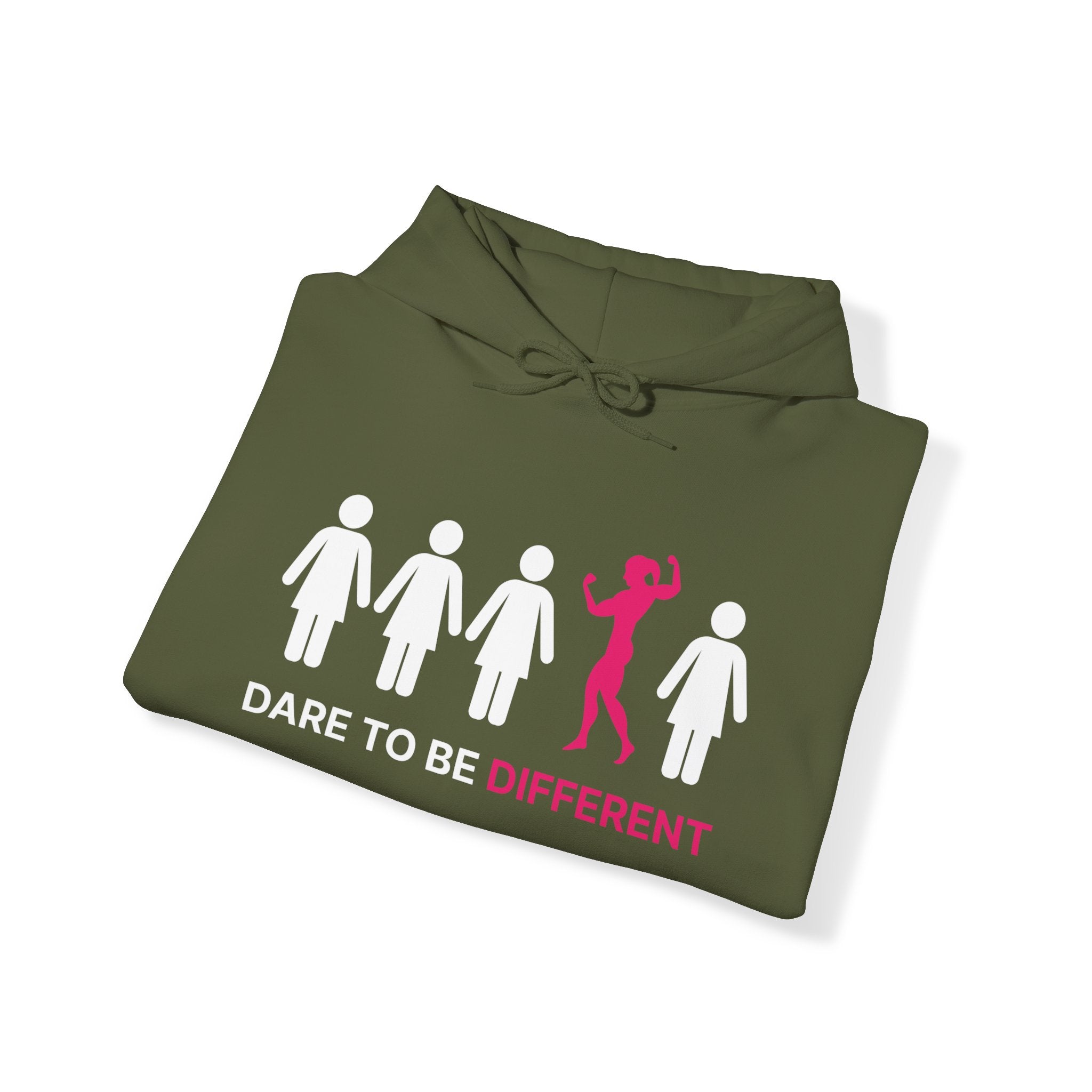 Dare To Be Different Flex - Unisex Heavy Blend Hooded Sweatshirt - White Print on Front & Back