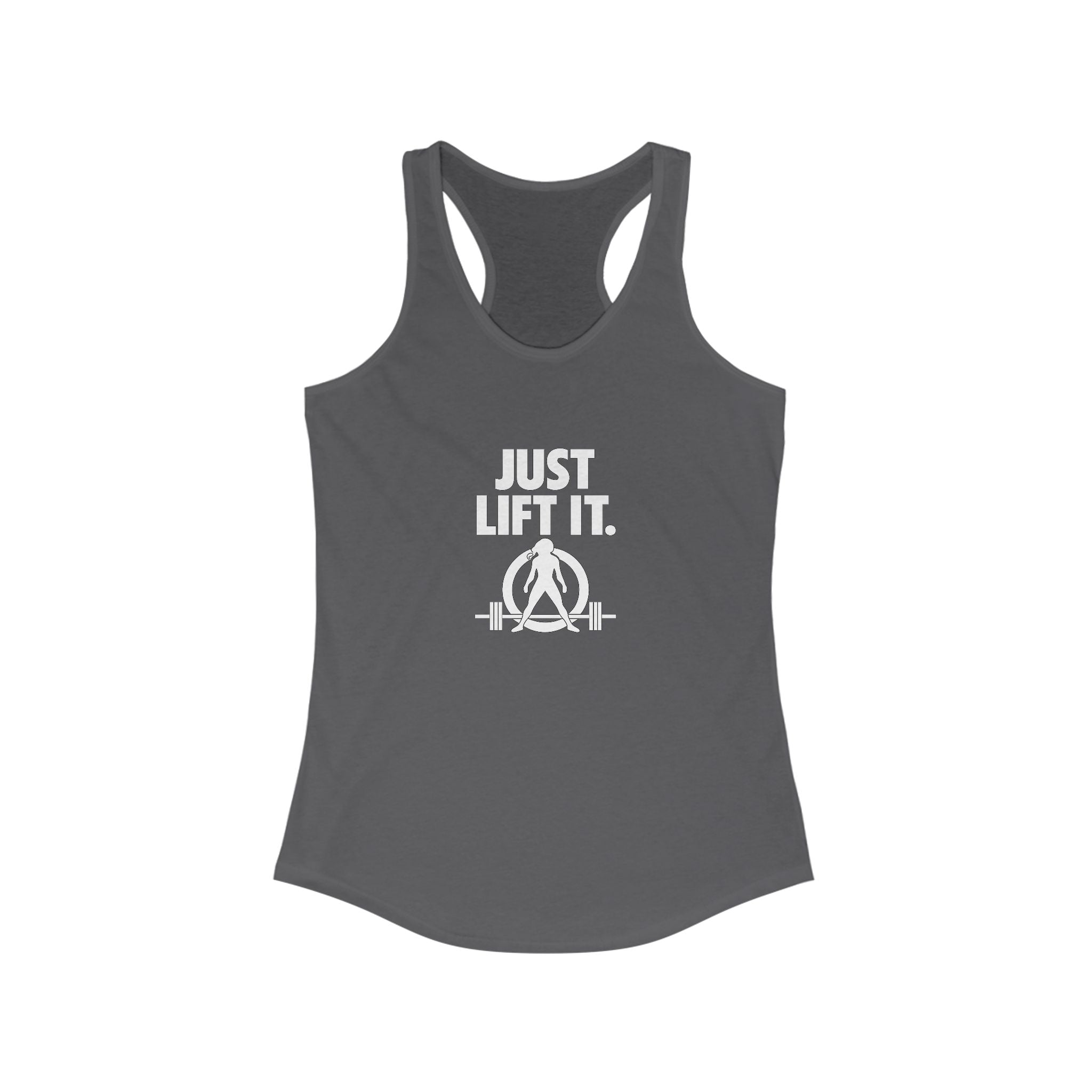 Just Lift It - Women's Fitness Racerback Tank - White Logo