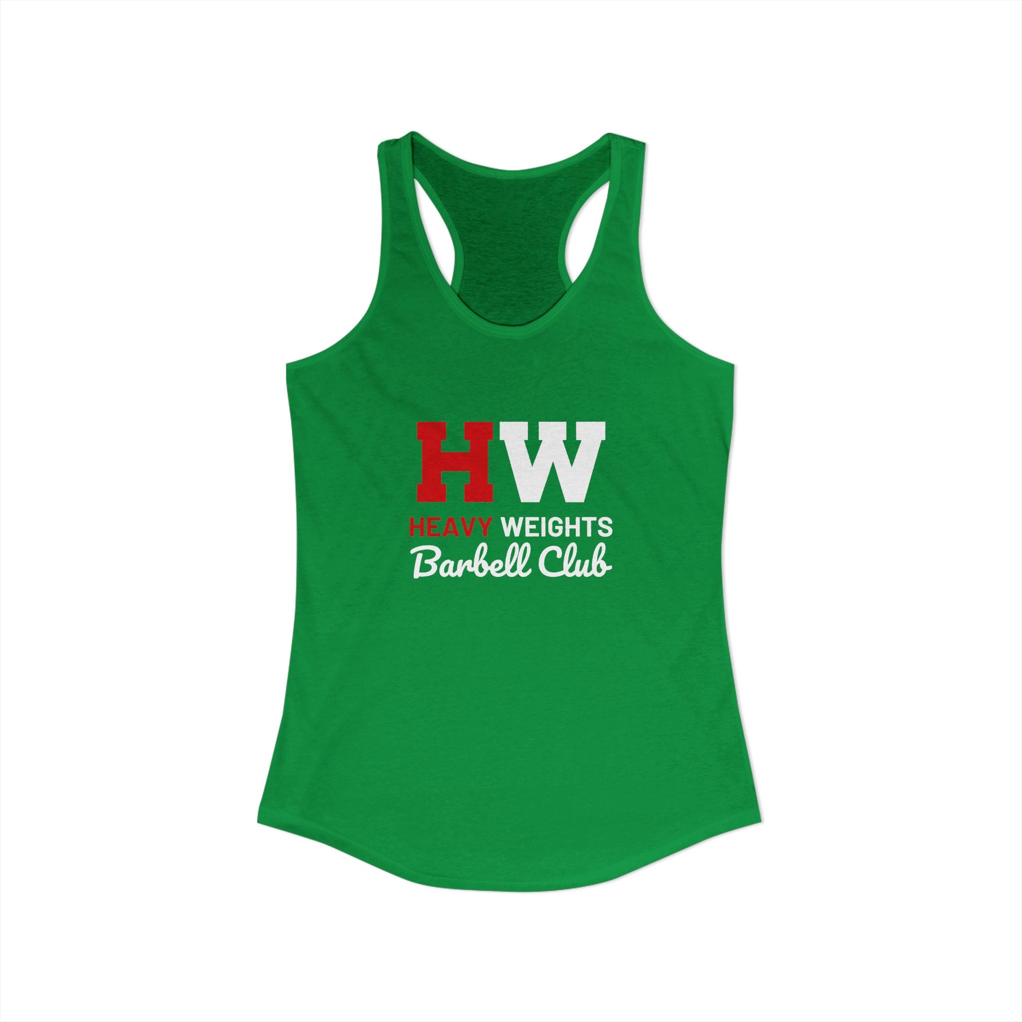 Heavy Weights Barbell Club - Women's Ideal Racerback Tank - Classic Logo - Plain Back