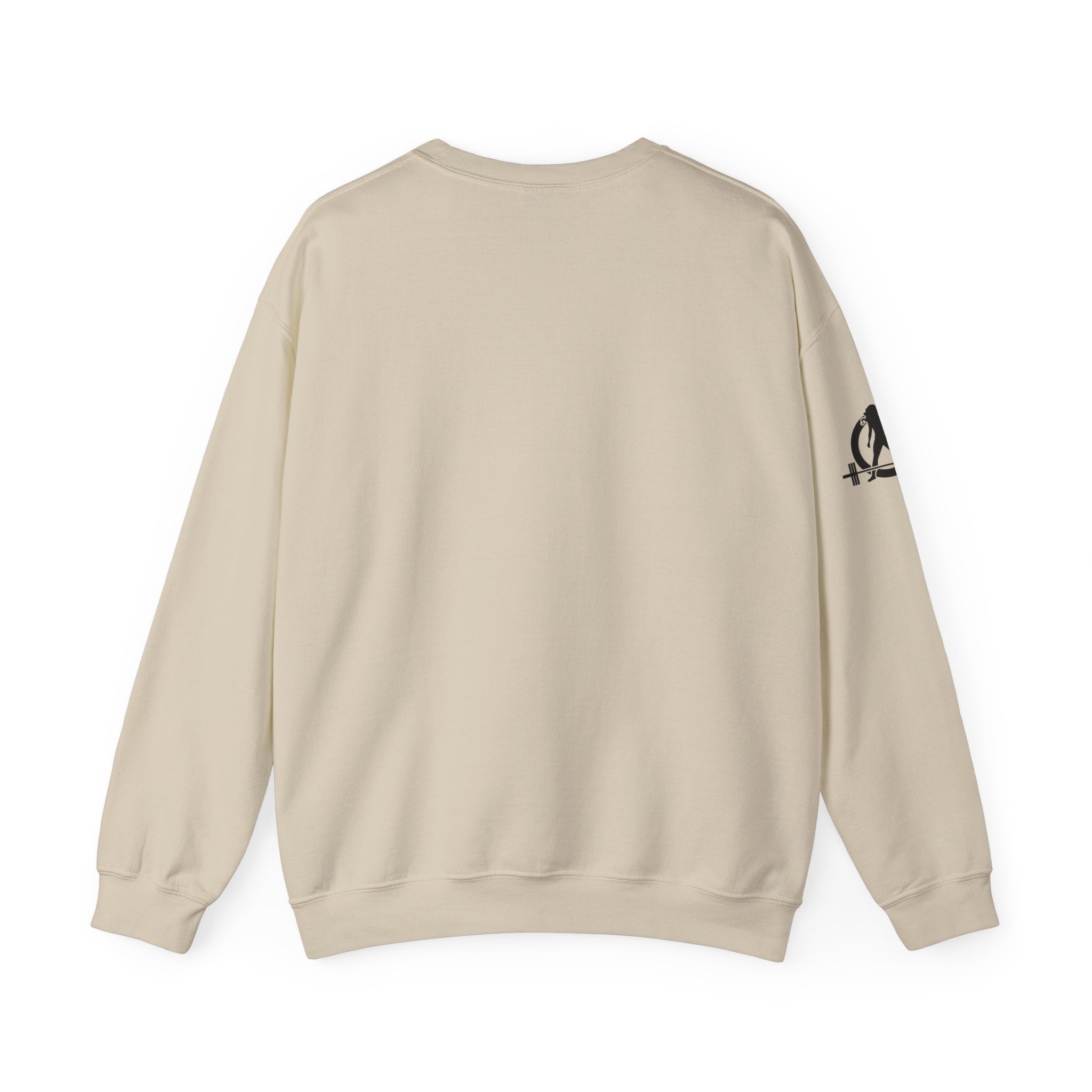 She is STRONG - Unisex Heavy Blend™ Crewneck Sweatshirt - Front Black Logo - Plain Back