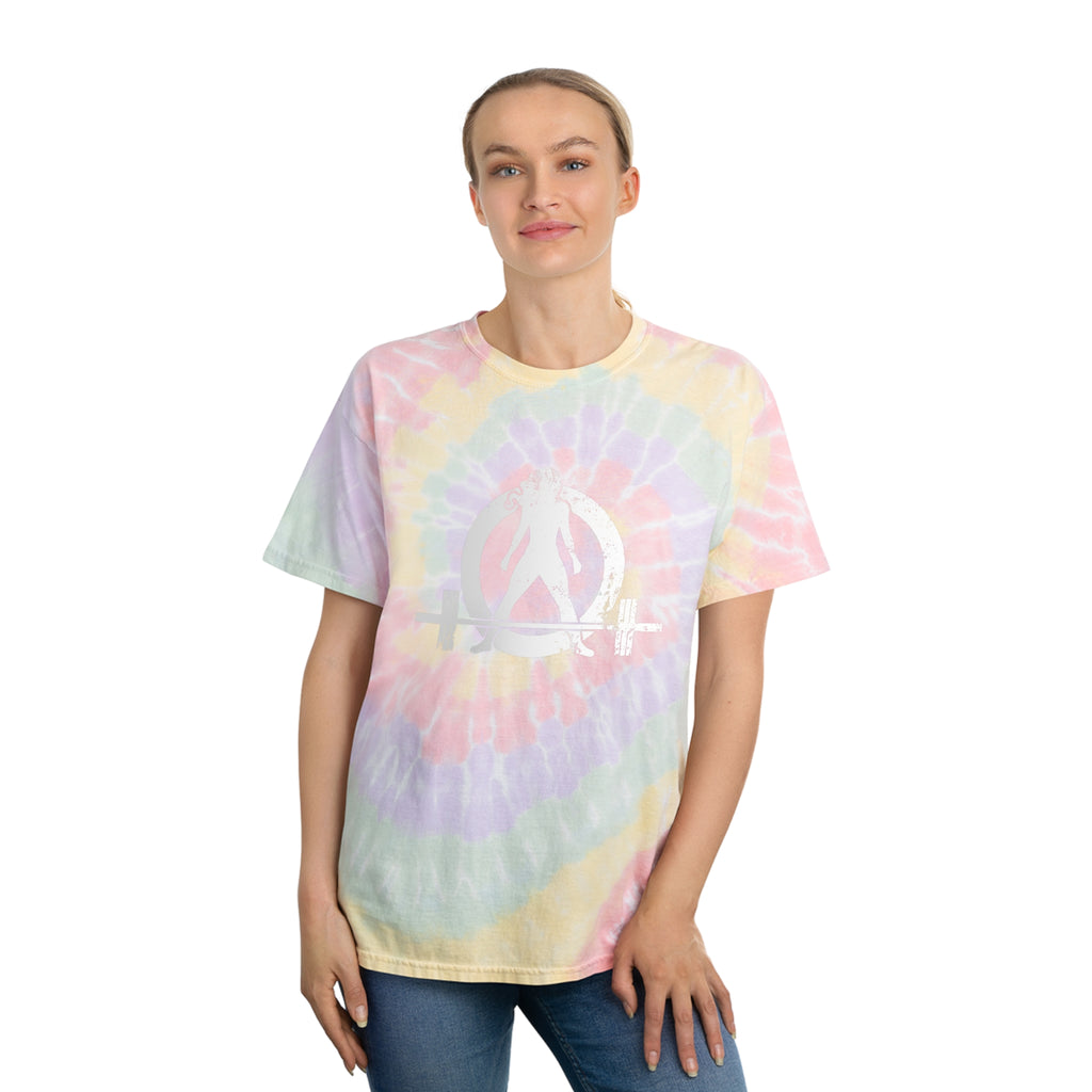 Tie-Dye Tee, Spiral - Distressed White Logo