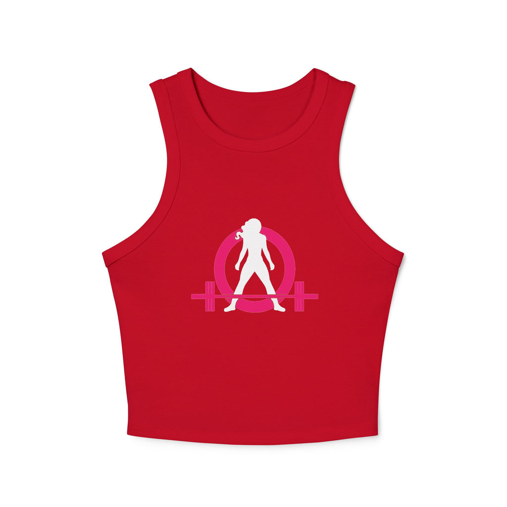Women's Micro Rib Racer Tank Top - Classic Logo Inverted