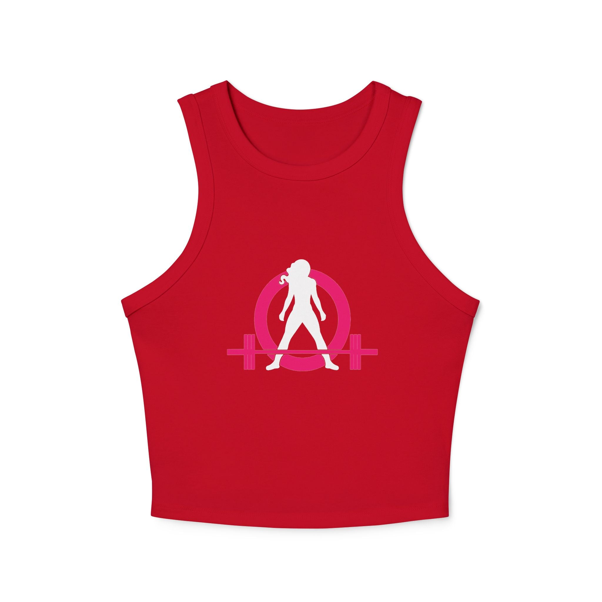 Women's Micro Rib Racer Tank Top - Classic Logo Inverted