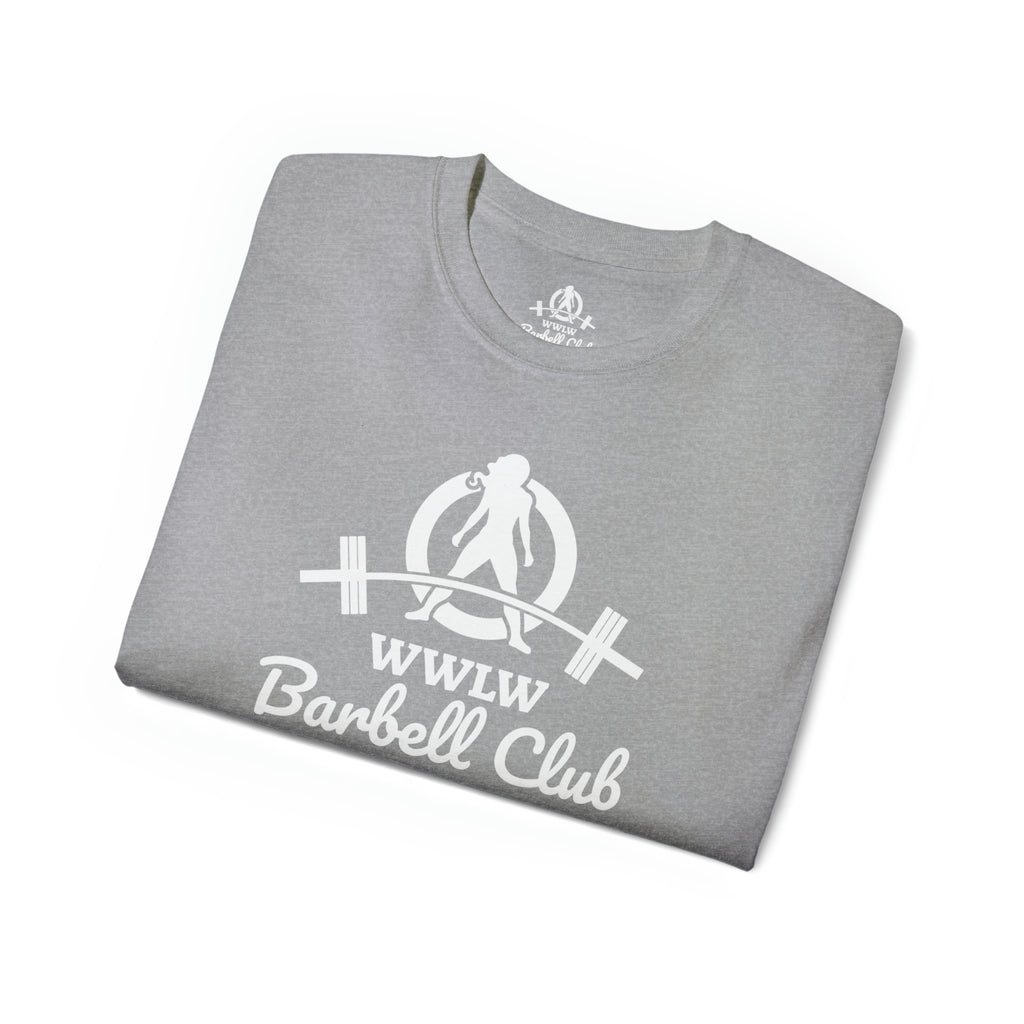 Barbell Club White Classic Logo - Unisex Ultra Cotton Tee
