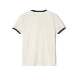 Lift Heavy Swing Fast - Unisex Cotton Ringer T-Shirt - Black Logo Front Plain Back