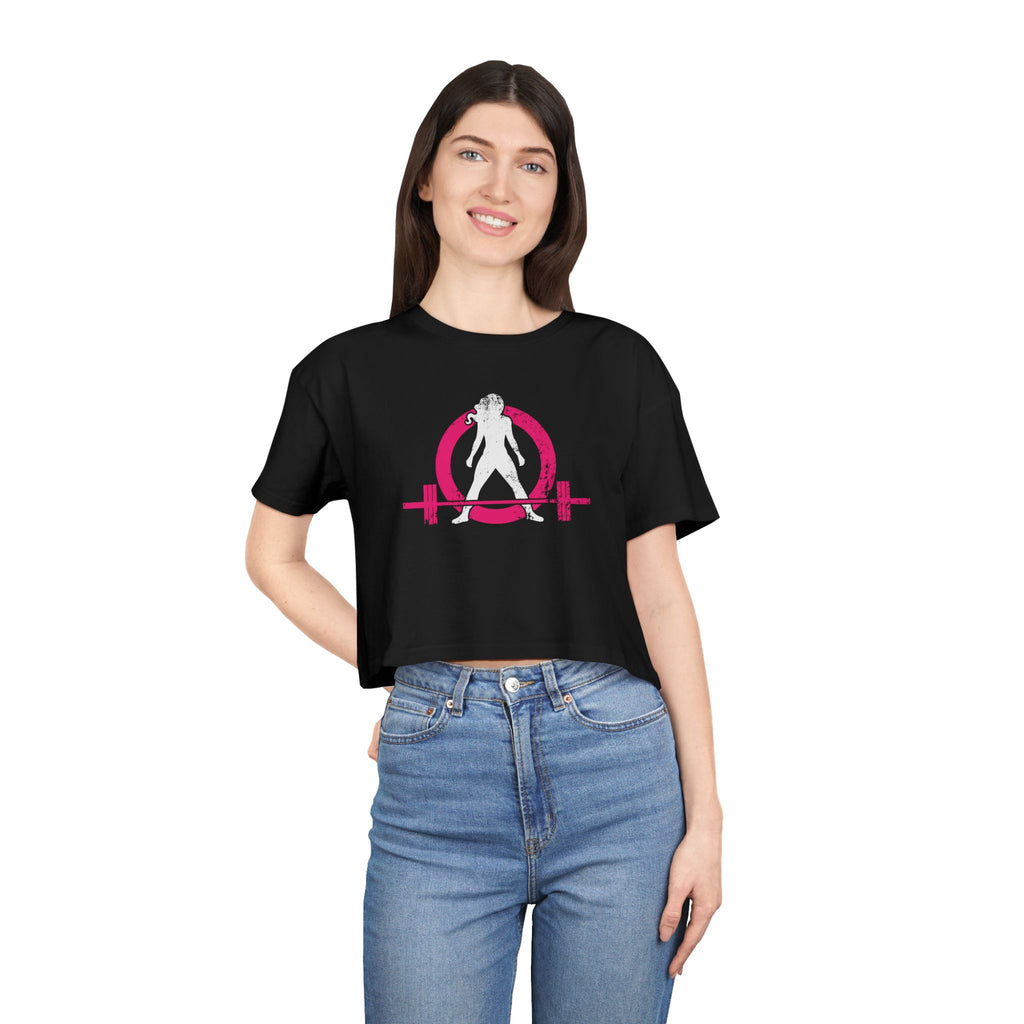 Crop Tee - Distressed Color Logo