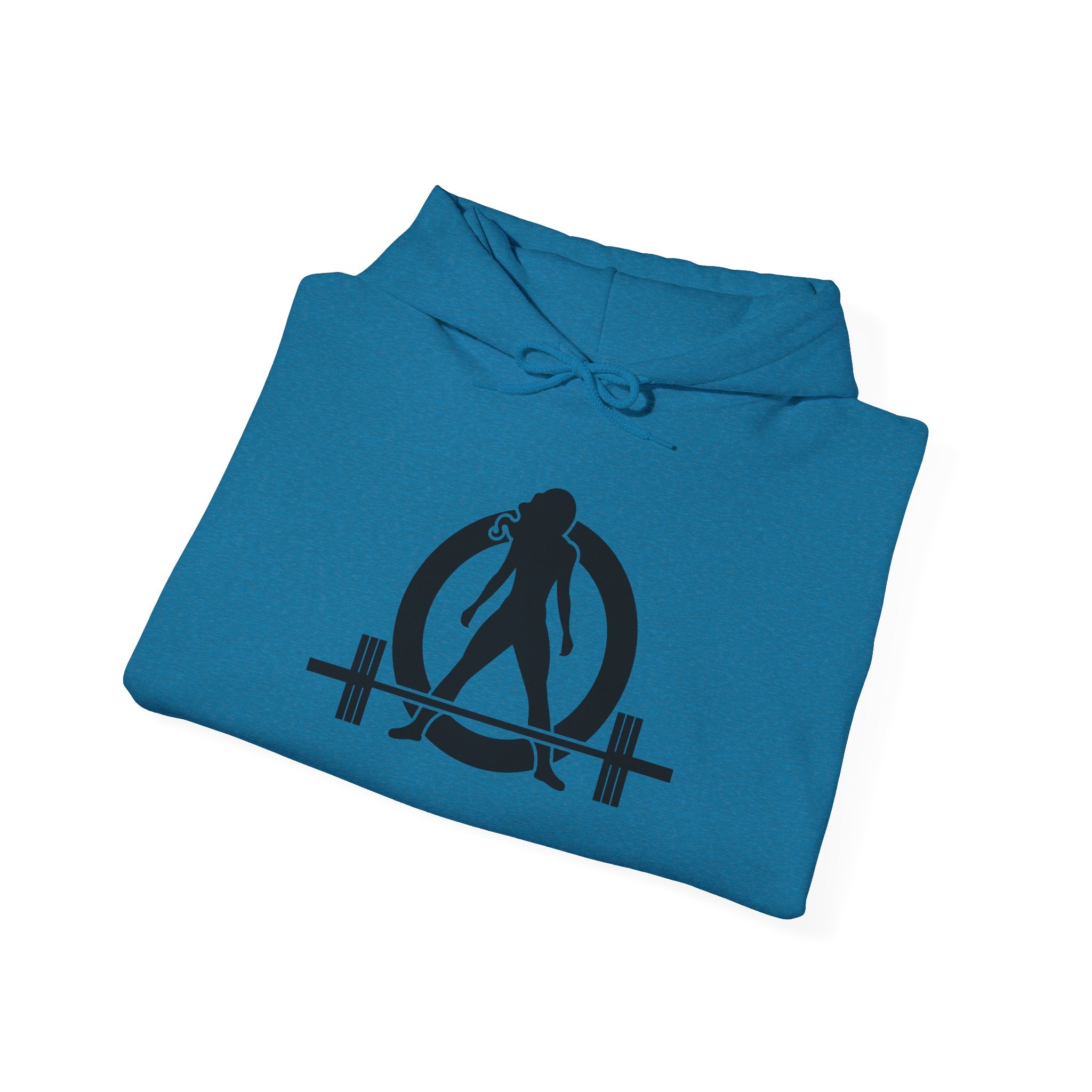 Lift Heavy Run Fast - Unisex Heavy Blend Hooded Sweatshirt  - Front & Back Black Logo