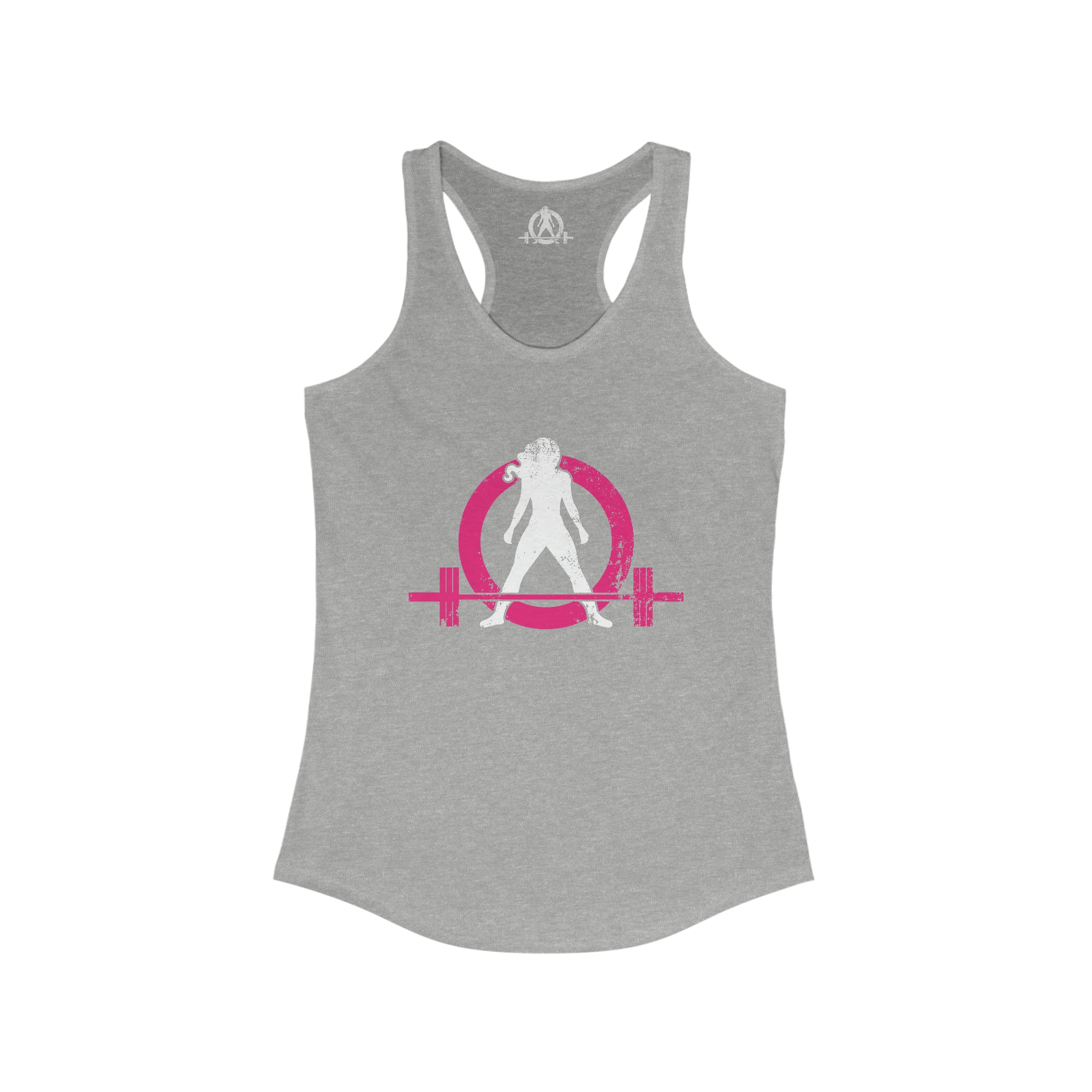 Distressed Women's Ideal Racerback Tank - Color Distressed Logo Front