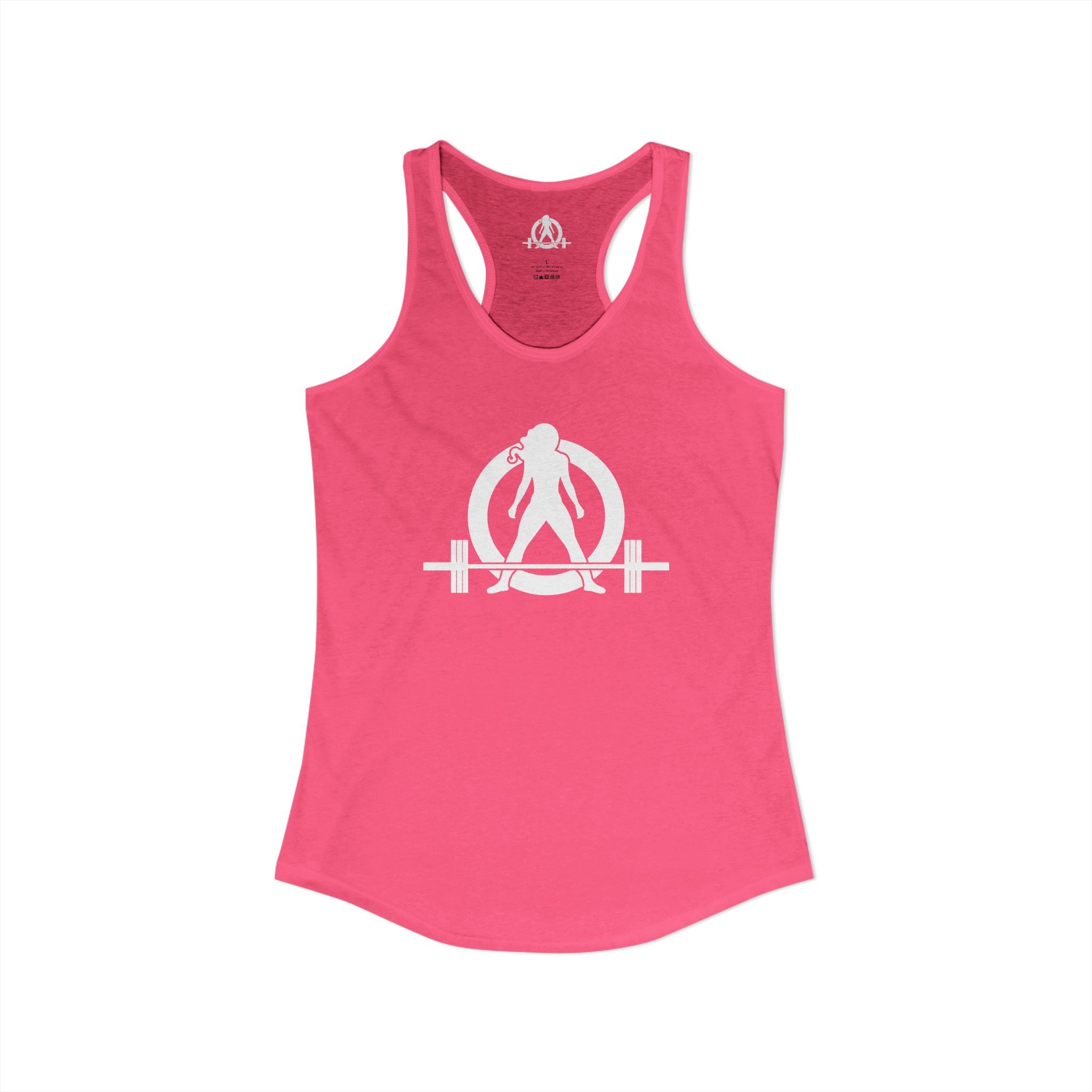 Goal Weight Strong AF - Simple - Women's Ideal Racerback Tank - White Print Front & Back