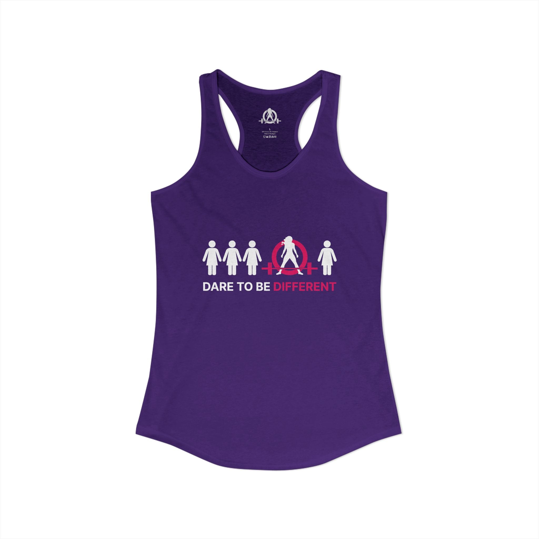 Dare To Be Different - Deadlift - Women's Ideal Racerback Tank - Front Logo