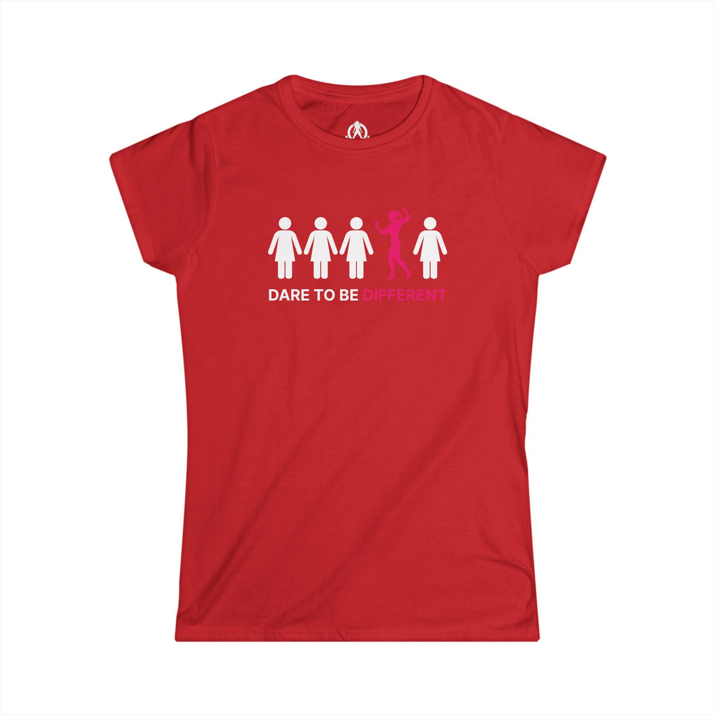Dare To Be Different - Flex - Women's Softstyle Tee - Logo on Front - Plain Back