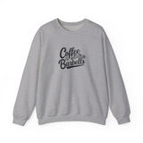 Coffee & Barbells - Unisex Heavy Blend™ Crewneck Sweatshirt - Black Logo on Front