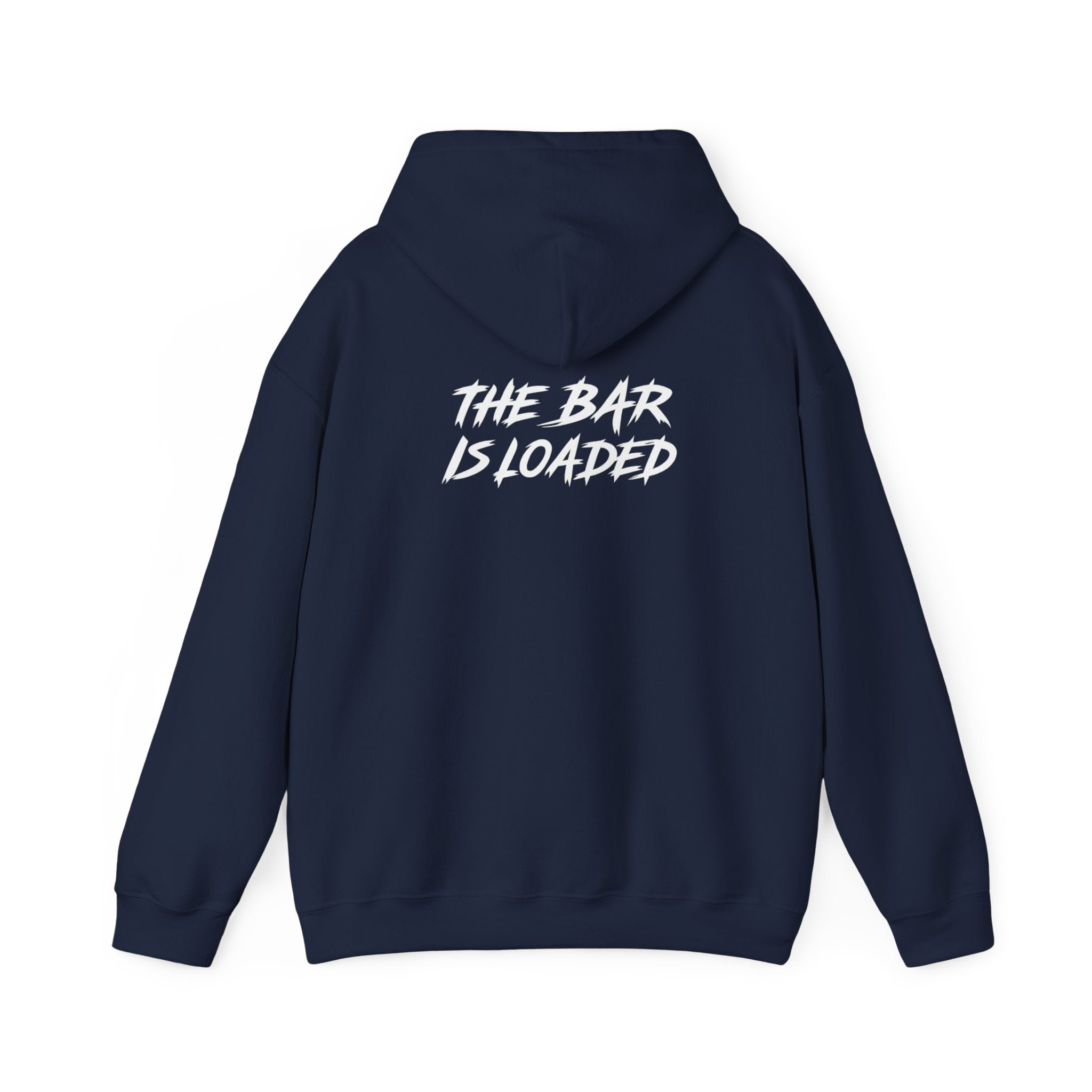 The Bar Is Loaded - Unisex Heavy Blend Hooded Sweatshirt - White Logo