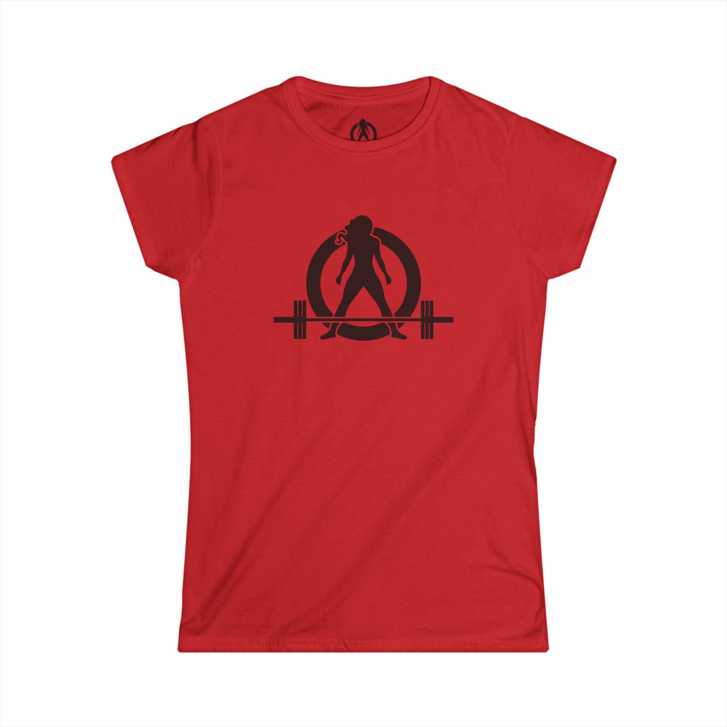Lift Heavy Run Fast - Women's Softstyle Tee - Black Front & Back Logo