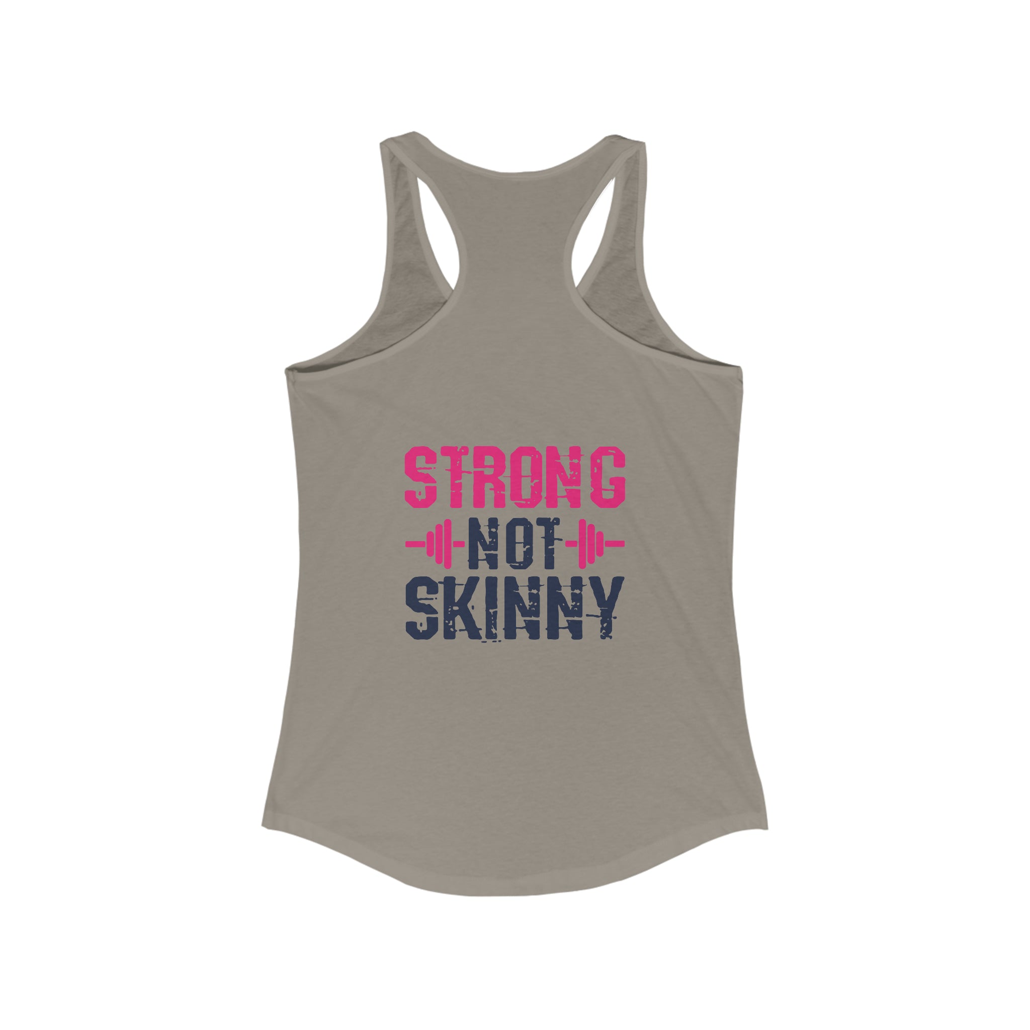 Strong Not Skinny - Color Distressed Logo - Women's Ideal Racerback Tank