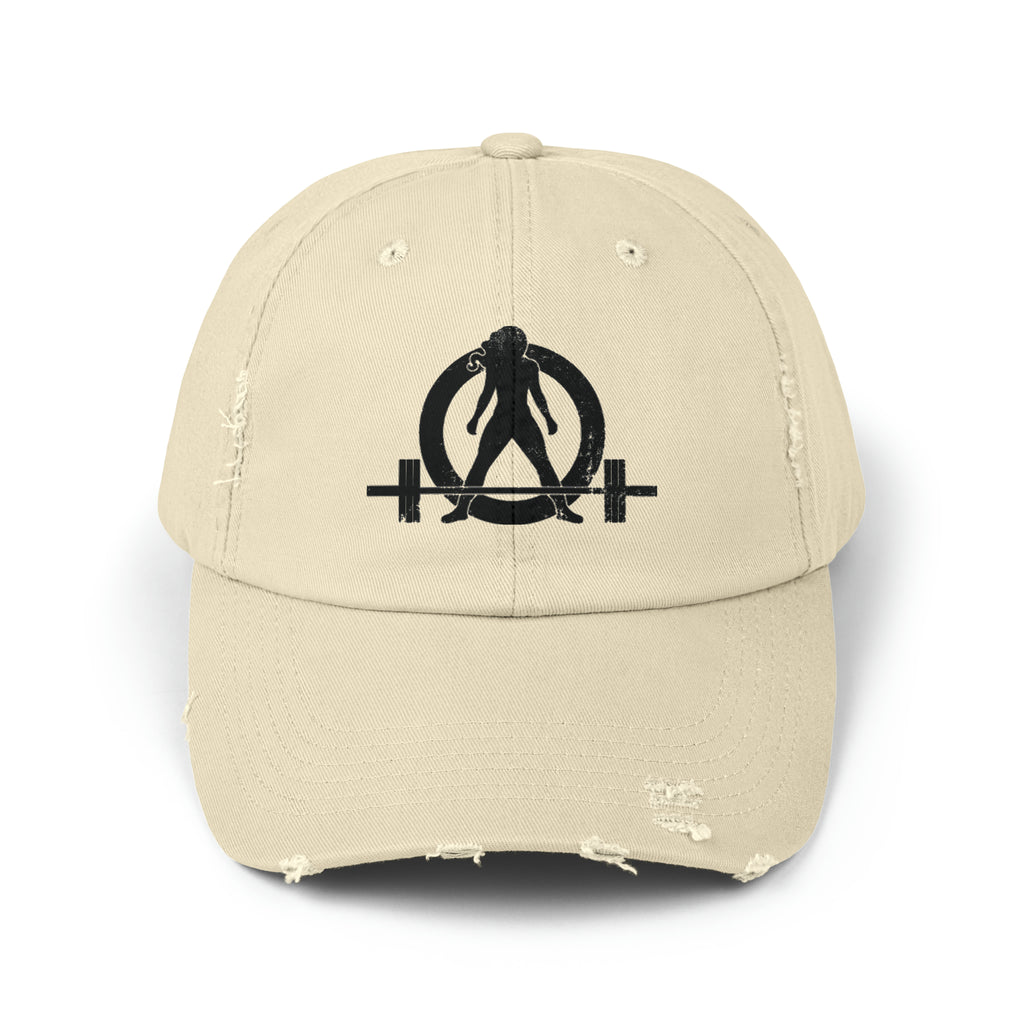 Unisex Distressed Cap - Classic Black Logo
