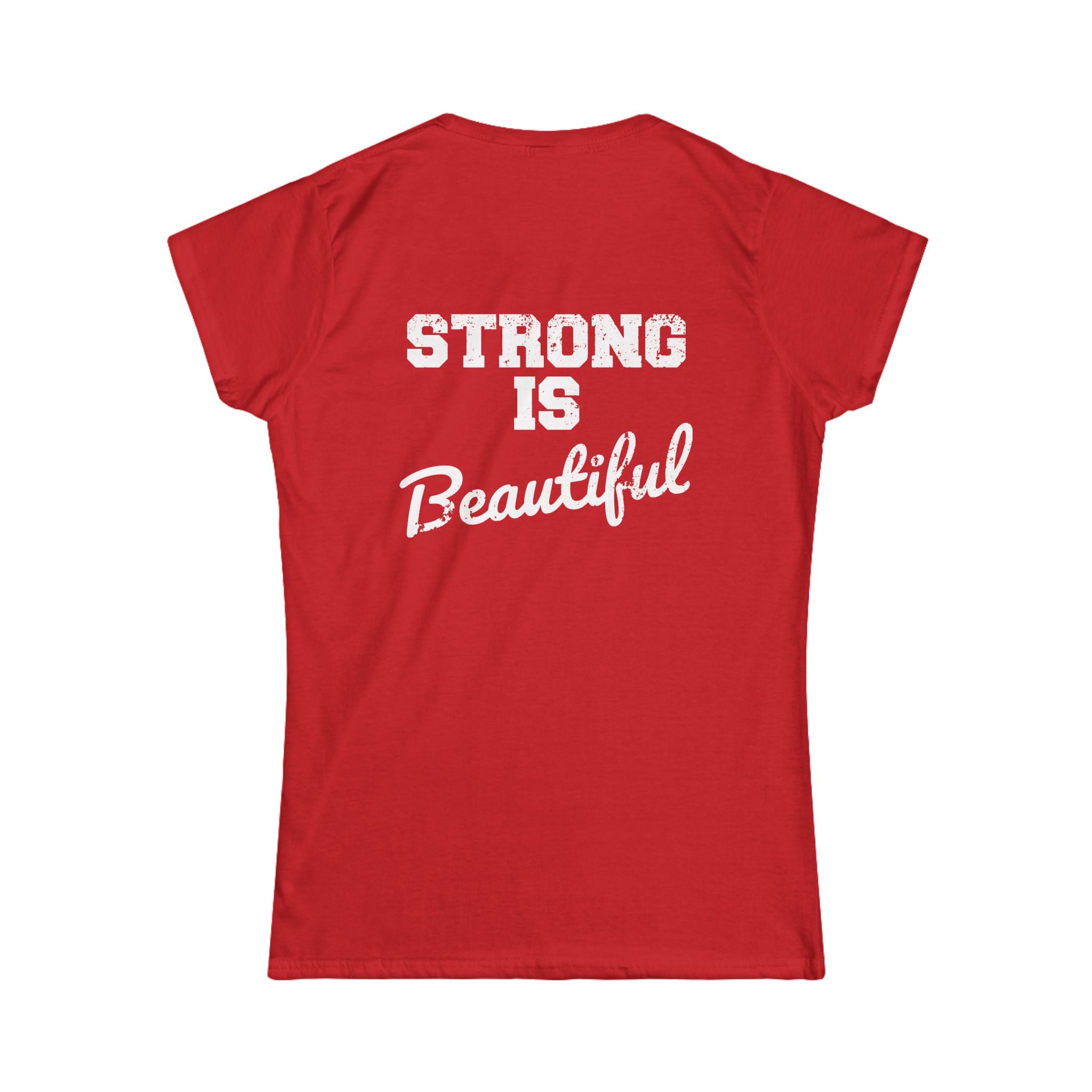 Strong Is Beautiful - Distressed White Logo - Women's Softstyle Tee (BEST SELLER)