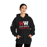 Heavy Weights Barbell Club  - Unisex Heavy Blend Hooded Sweatshirt  - Black Print Front/Back/Arm