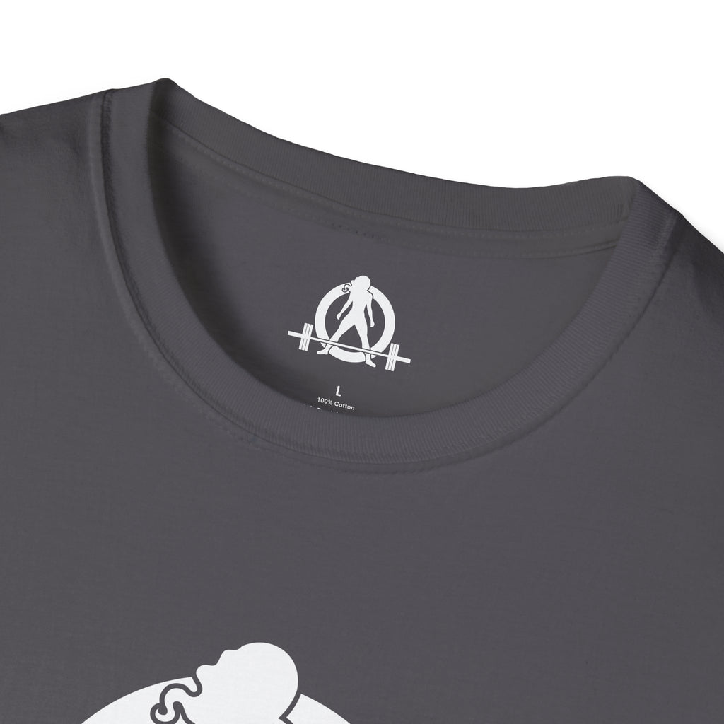 Cardio = Lift Weights Faster - Unisex Softstyle T-Shirt - Logo Front & Back