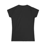 Women's Softstyle Tee - Distressed White Logo - Plain Back