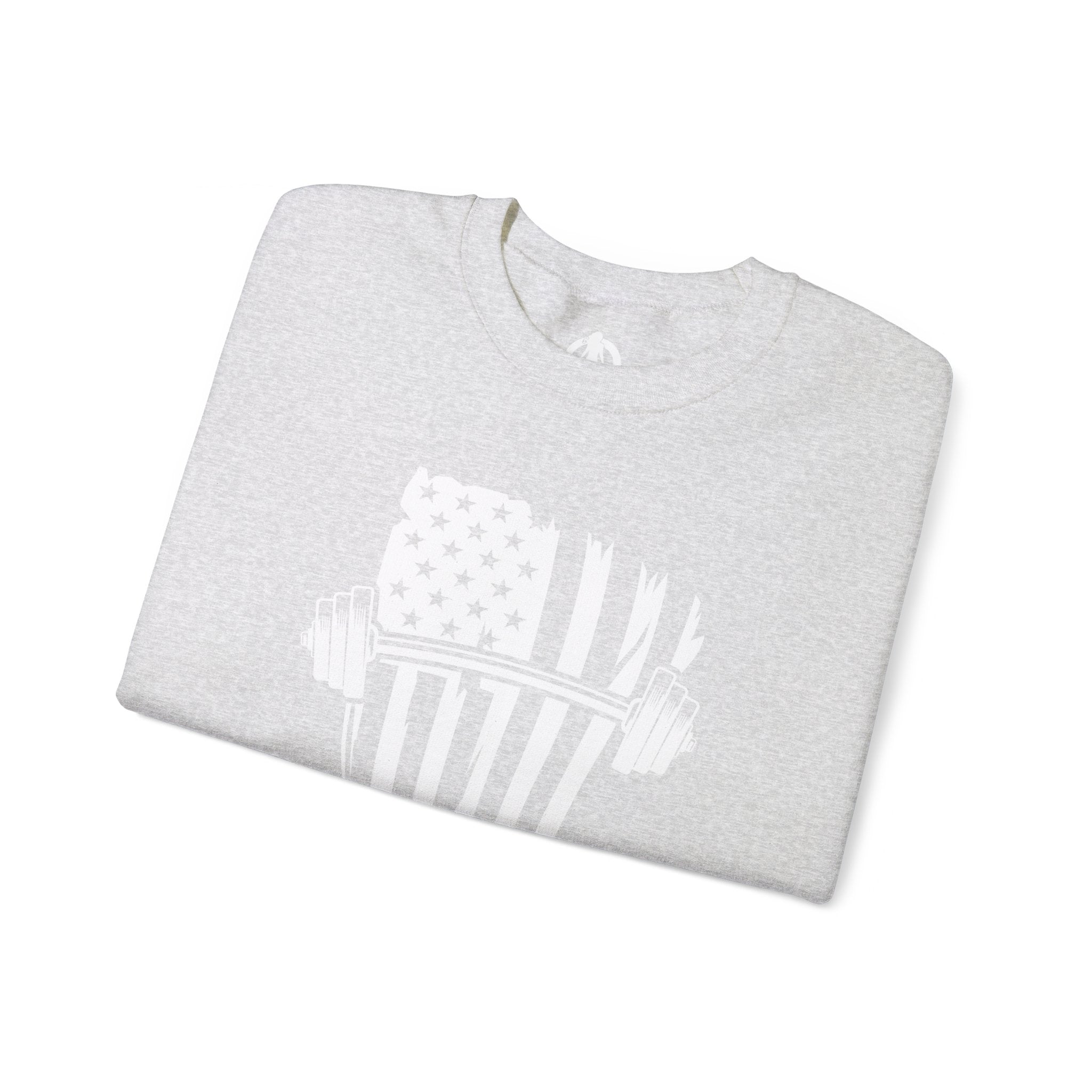 USA Barbell - Unisex Heavy Blend™ Crewneck Sweatshirt - White Logo