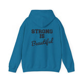 Strong Is Beautiful - Distressed Black Logo - Unisex Heavy Blend Hooded Sweatshirt