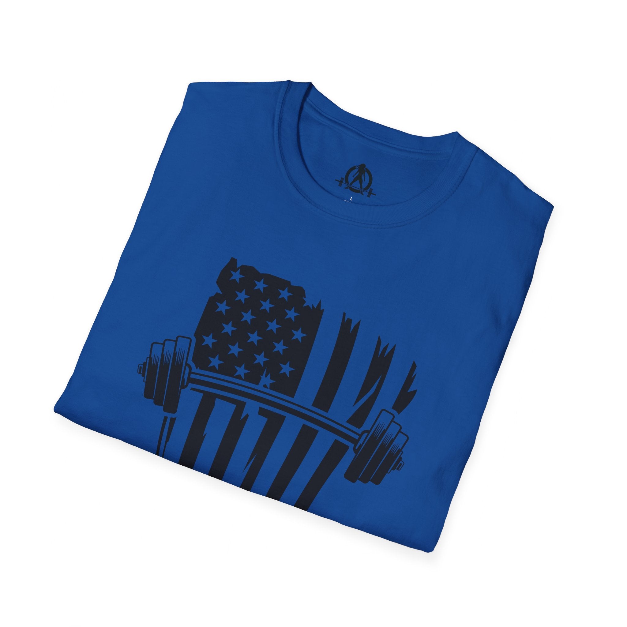 USA Barbell  - Unisex Softstyle T-Shirt - Black Logo - Plain Back