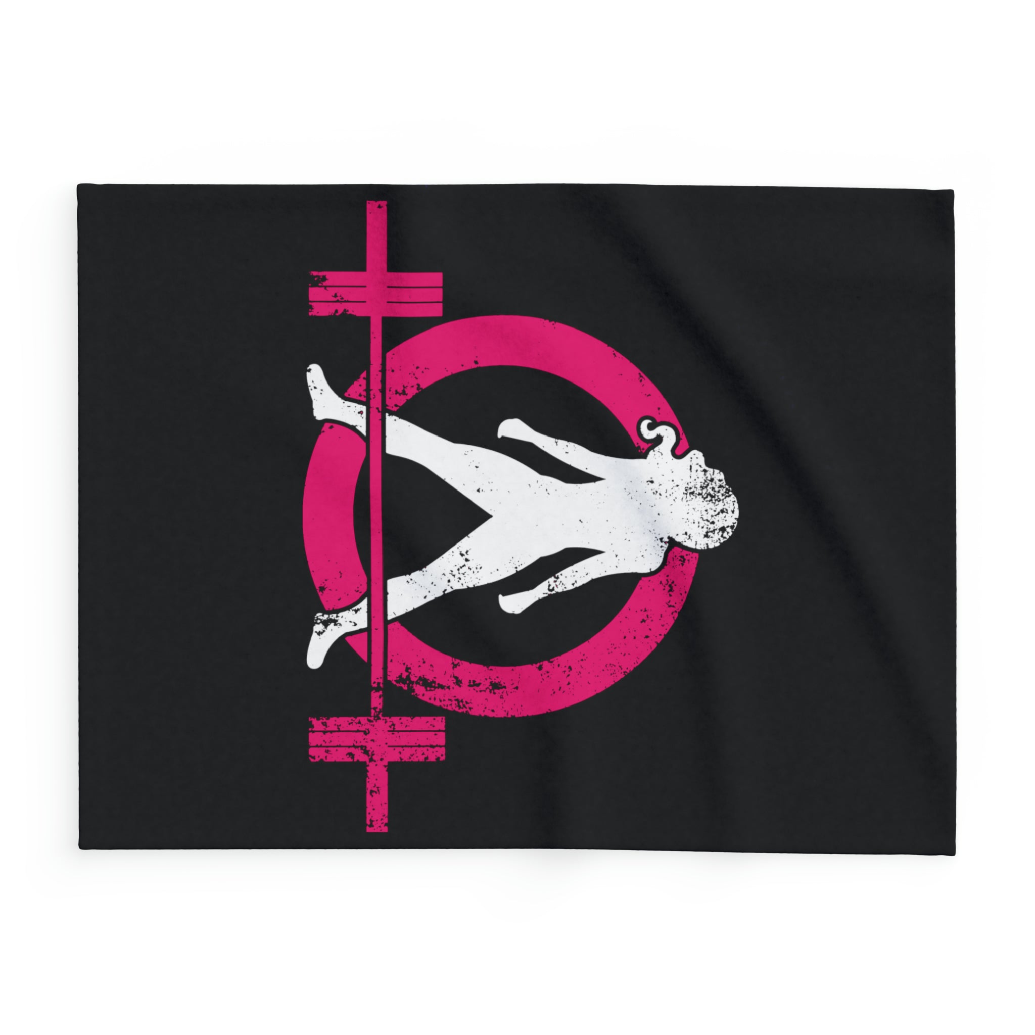 Arctic Fleece Blanket - Black Distressed Logo