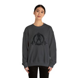 Distressed Logo - Unisex Heavy Blend™ Crewneck Sweatshirt - Black Logo