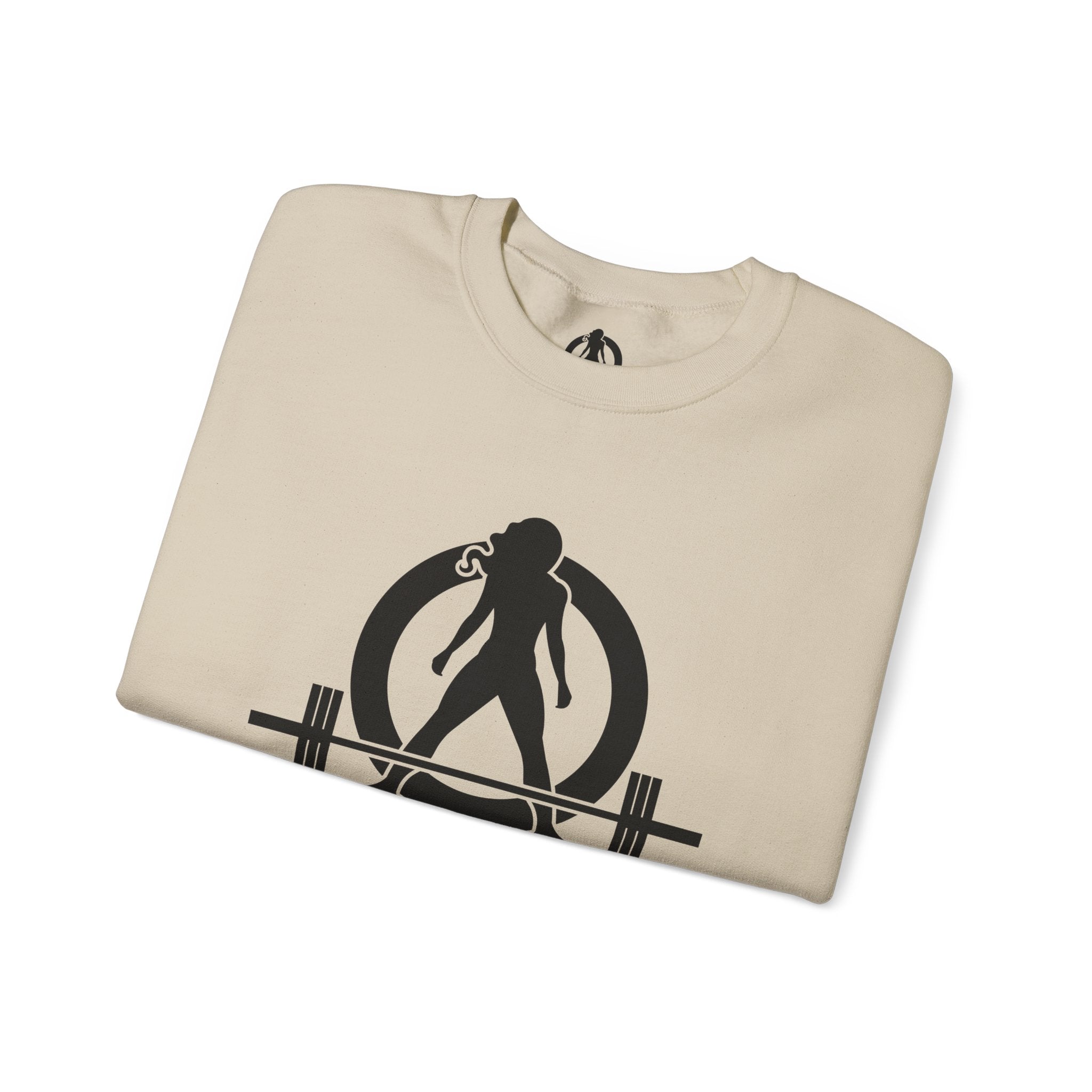 Lift Heavy Run Fast - Unisex Heavy Blend™ Crewneck Sweatshirt - Black Logo Front & Back